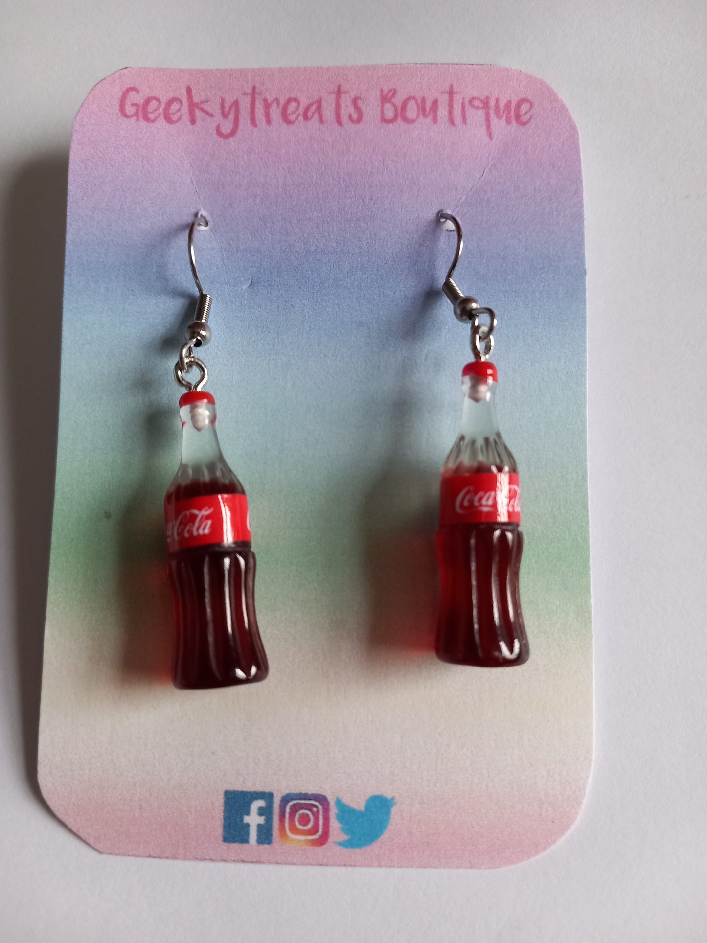 Coke bottle earrings
