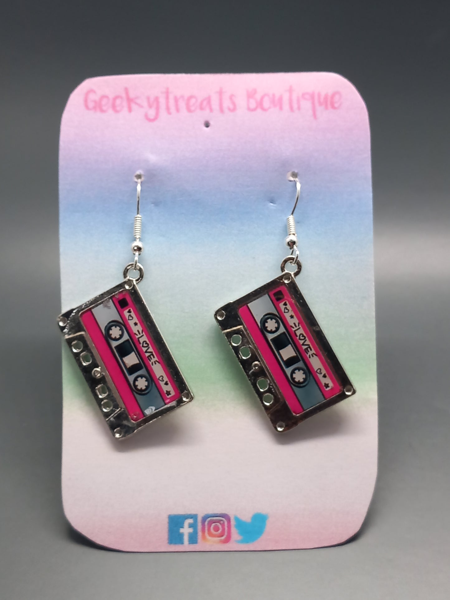Retro cassette earrings