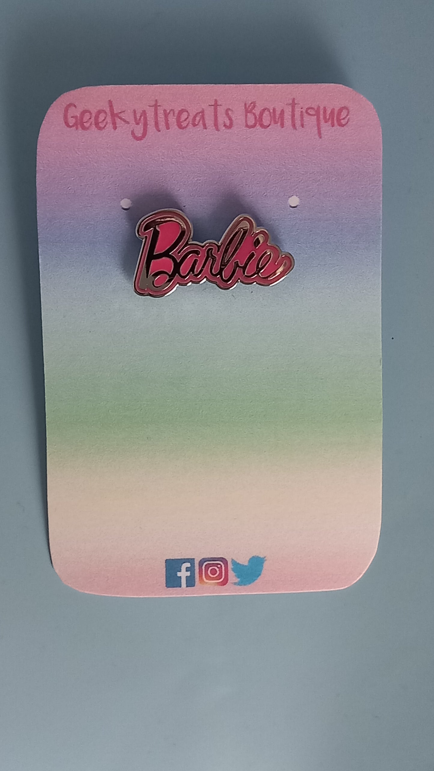 Barbie pink pin badge