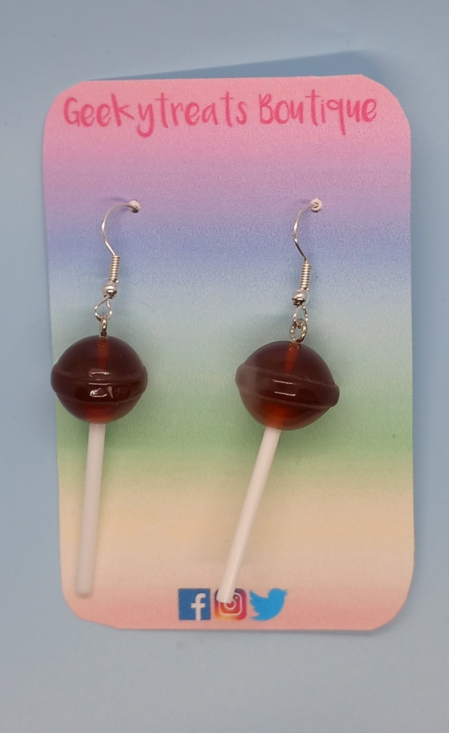 Brown lollypop earrings
