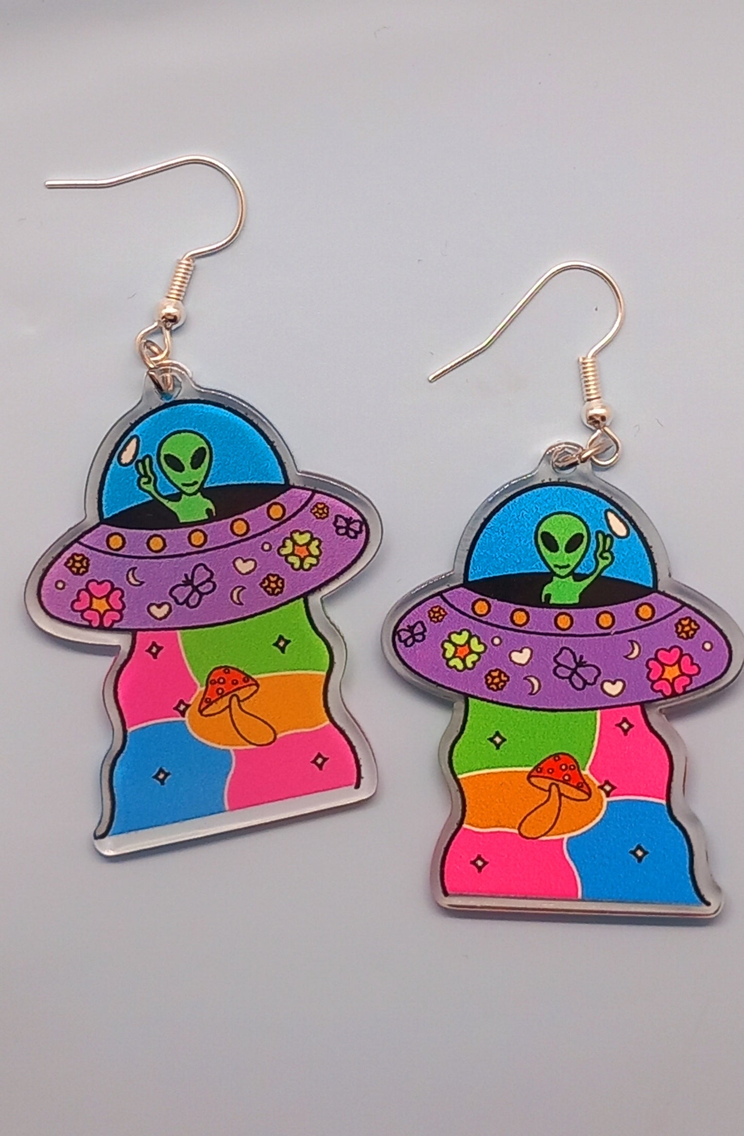 Alien UFO earrings