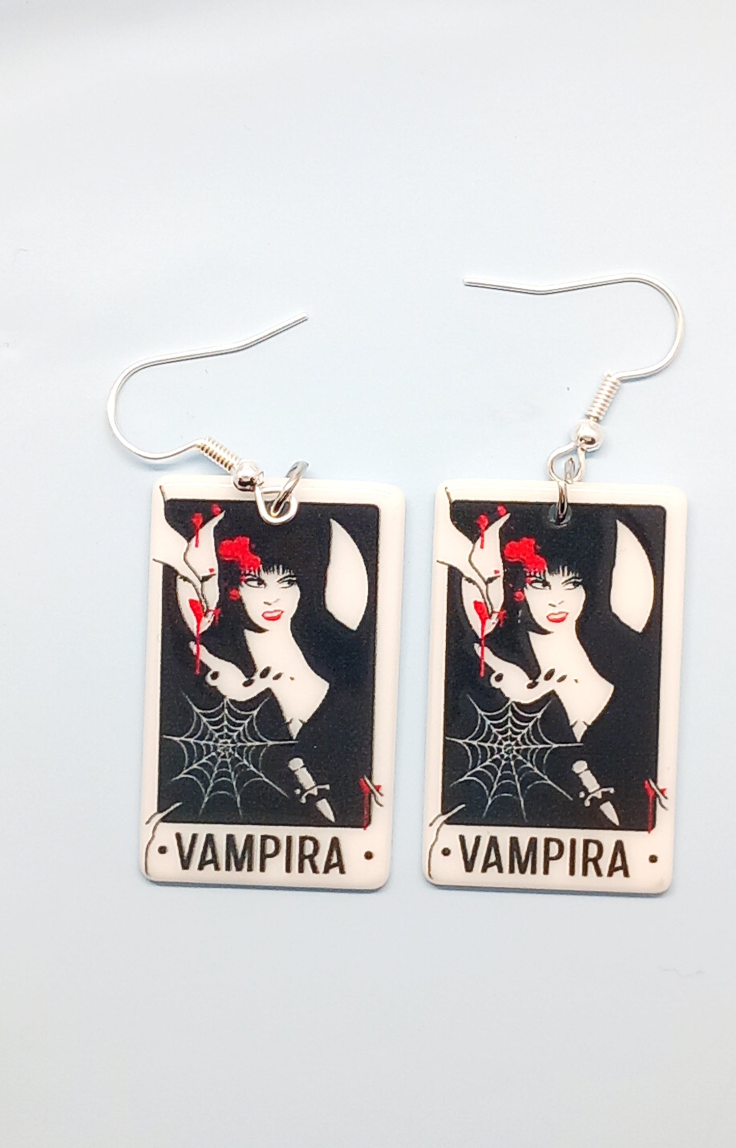 Vampira tarot charm earrings