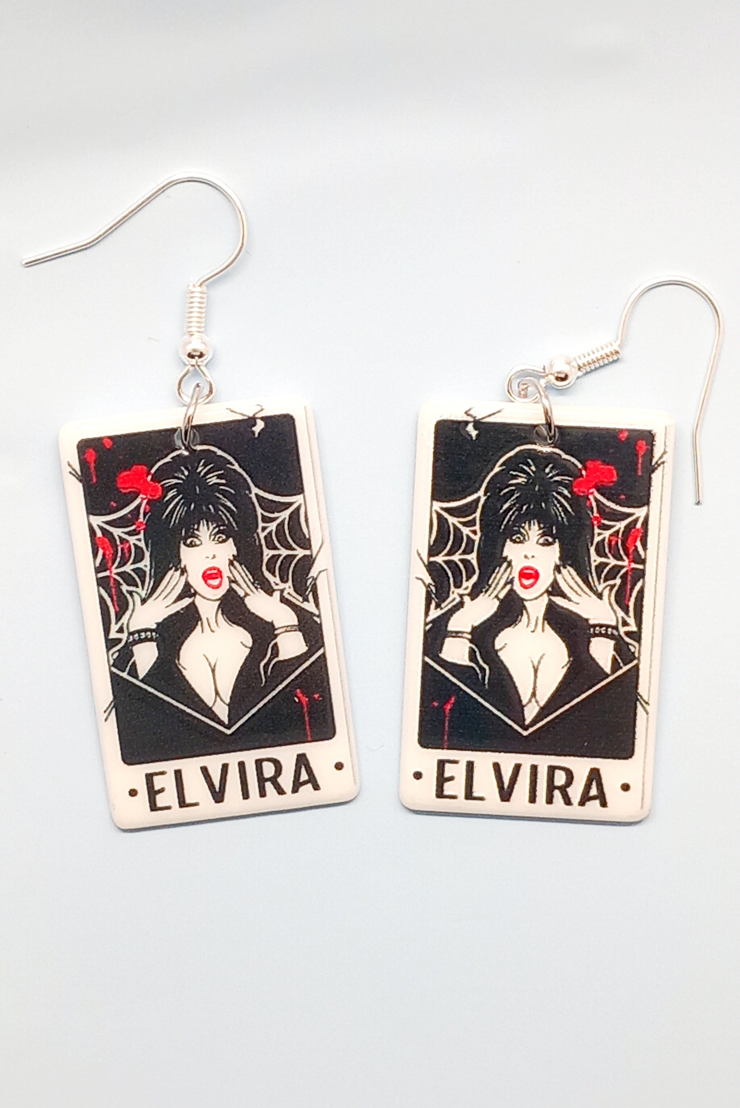 Elvira tarot card charm earrings