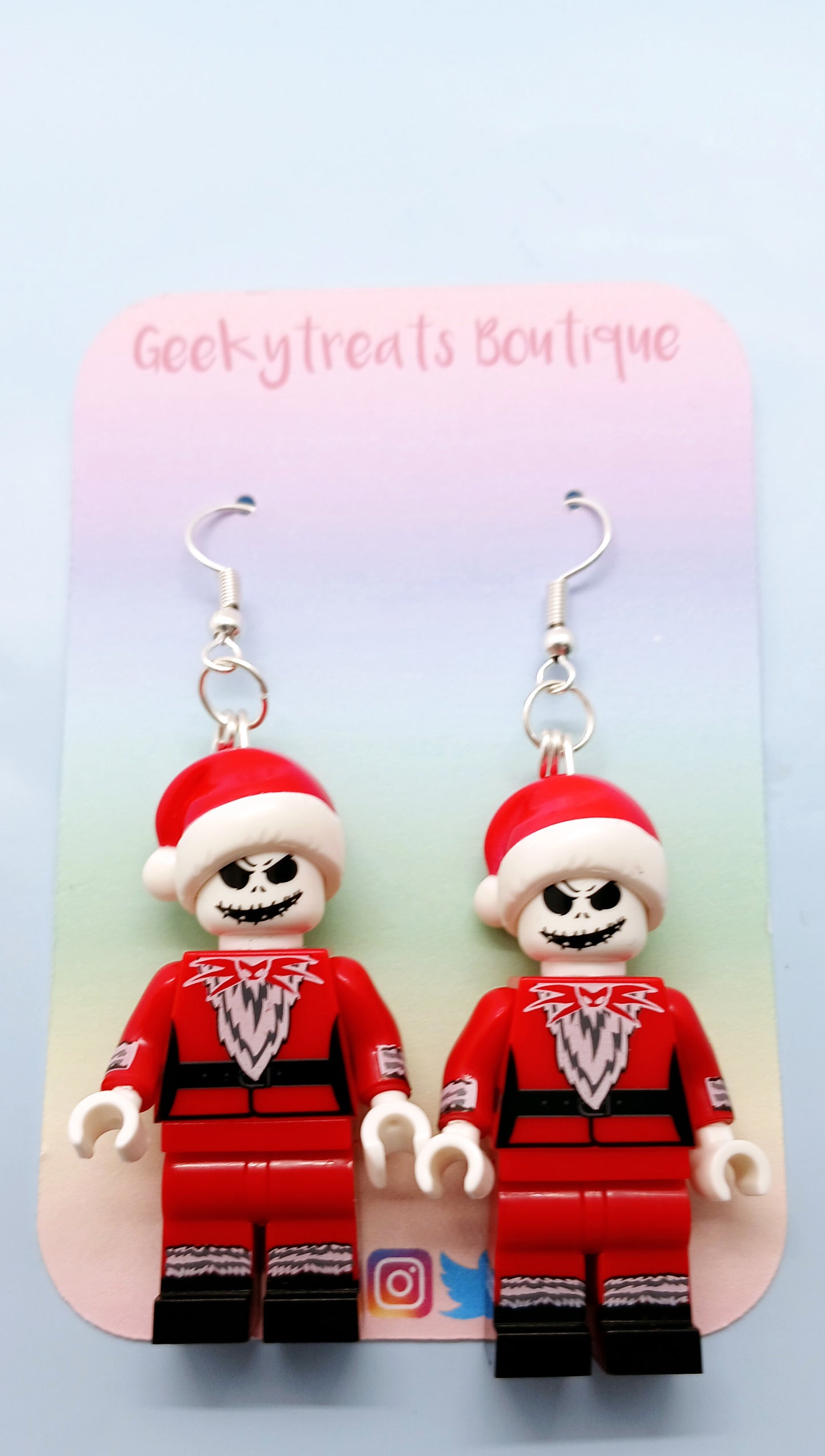 Jack Skeleton minifigure earrings