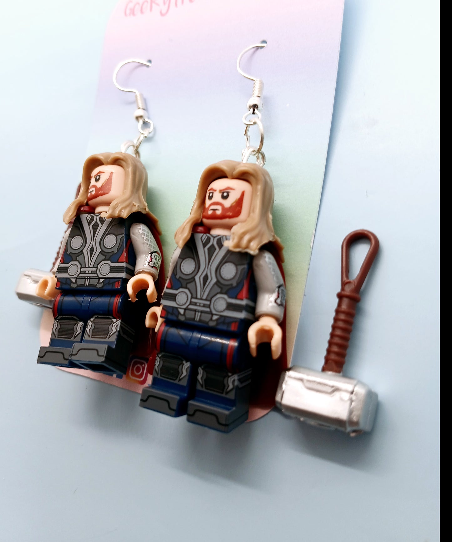 Thor minifigure earrings