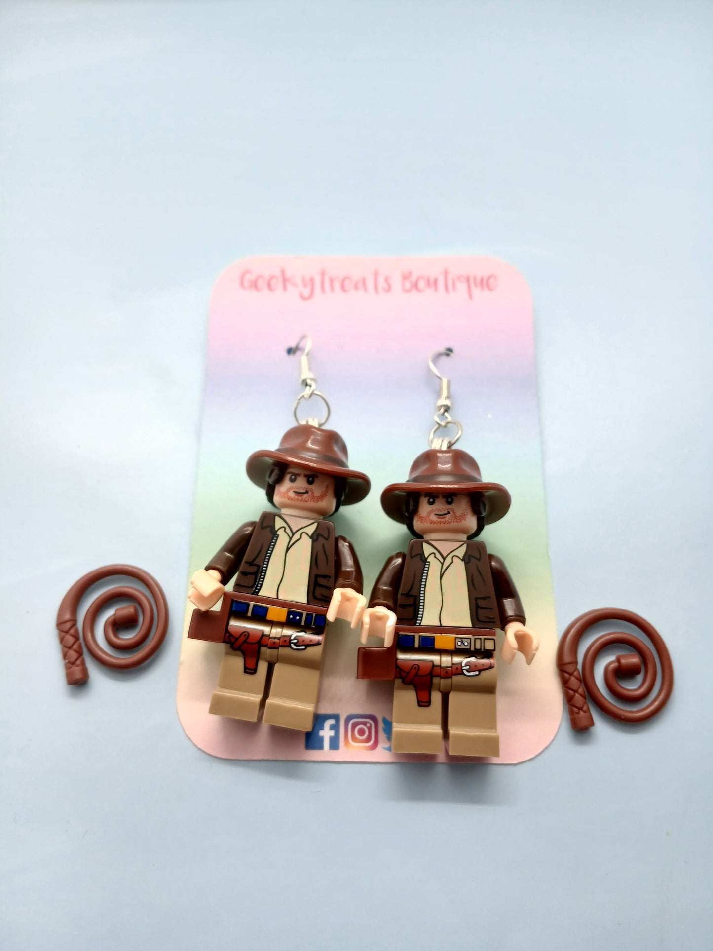 Indiana Jones minifigure earrings