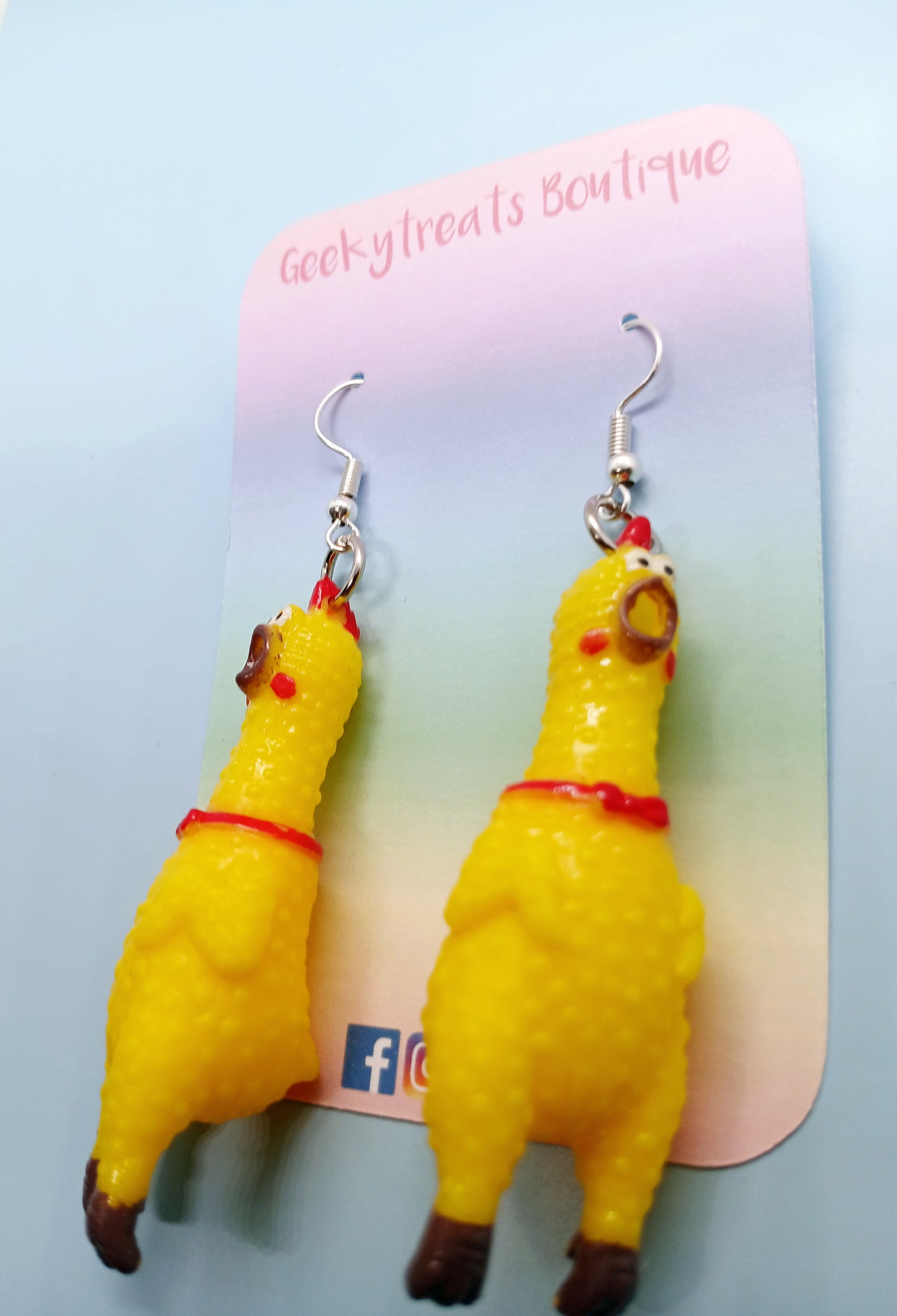 Rubber Chicken earrings