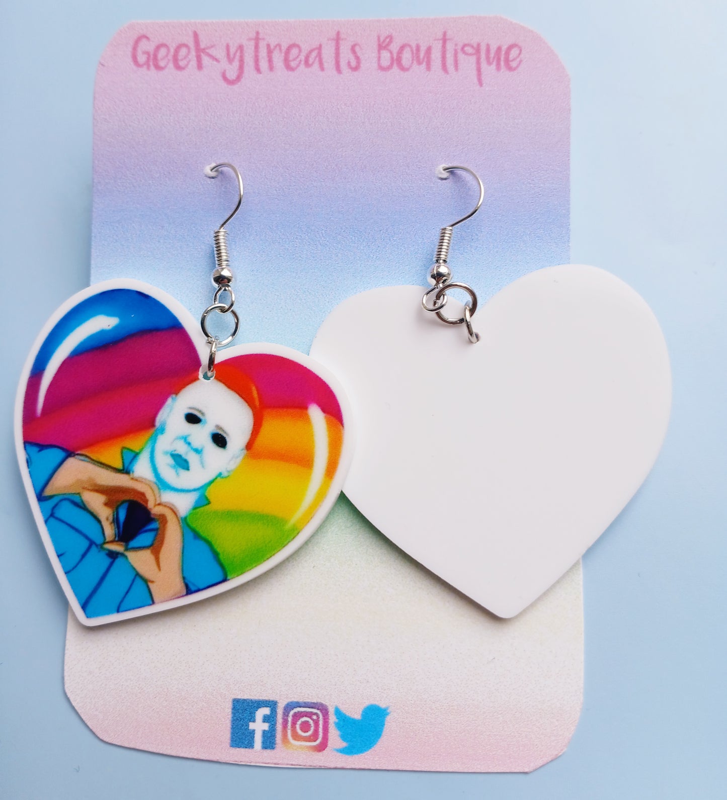 Micheal Myers heart earrings