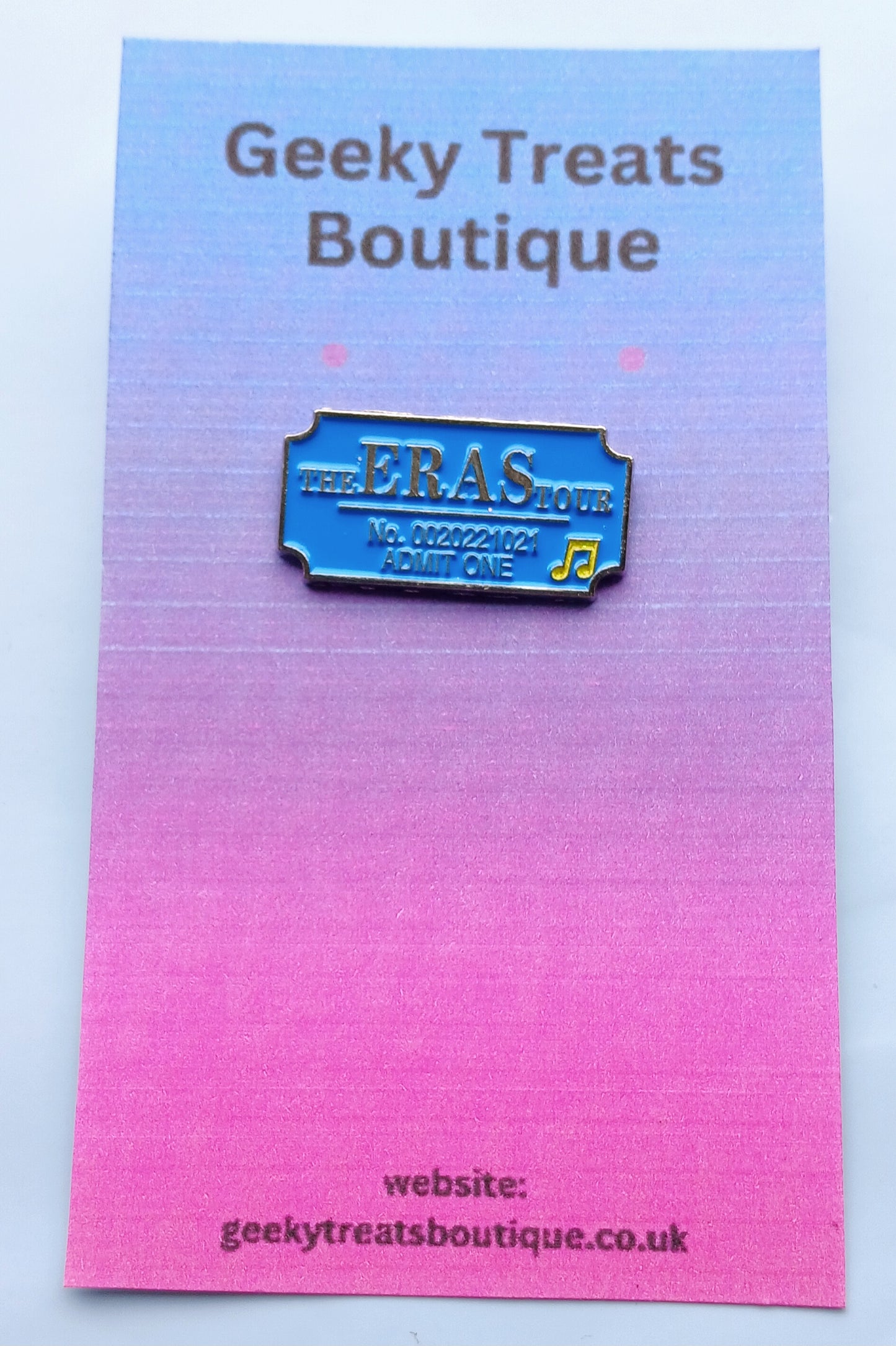 Eras tour ticket pin badge