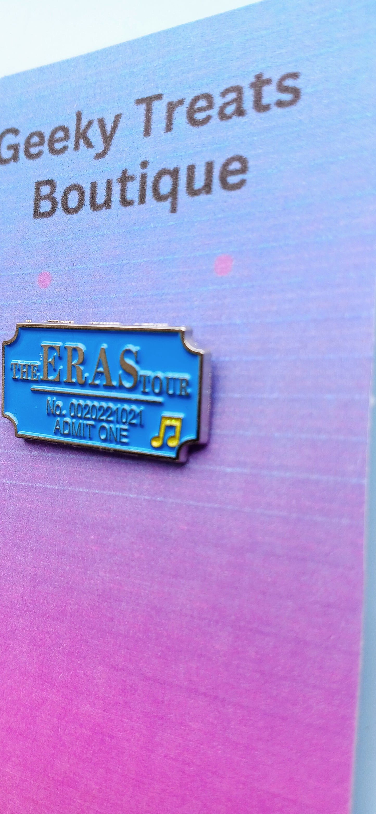 Eras tour ticket pin badge