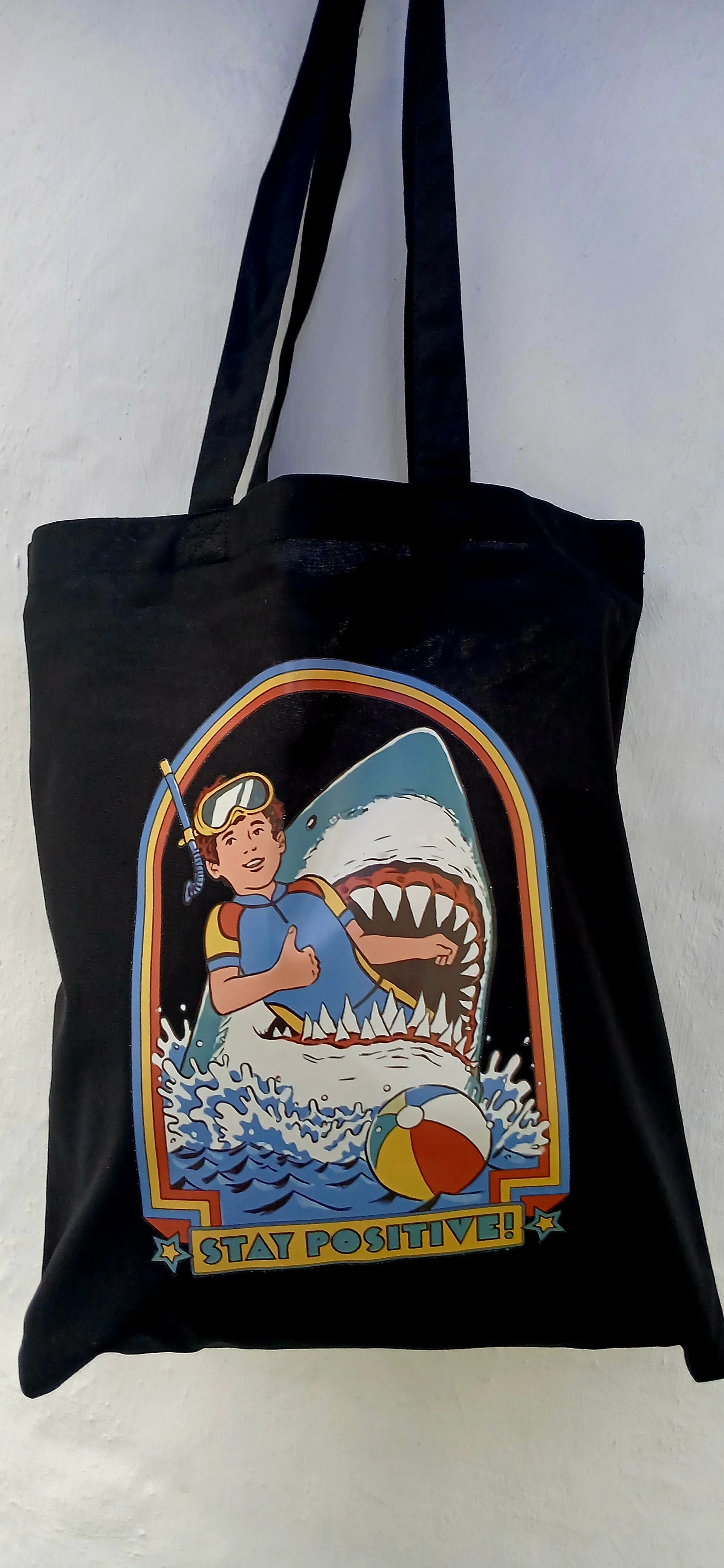 Stay Positive cotton tote bag