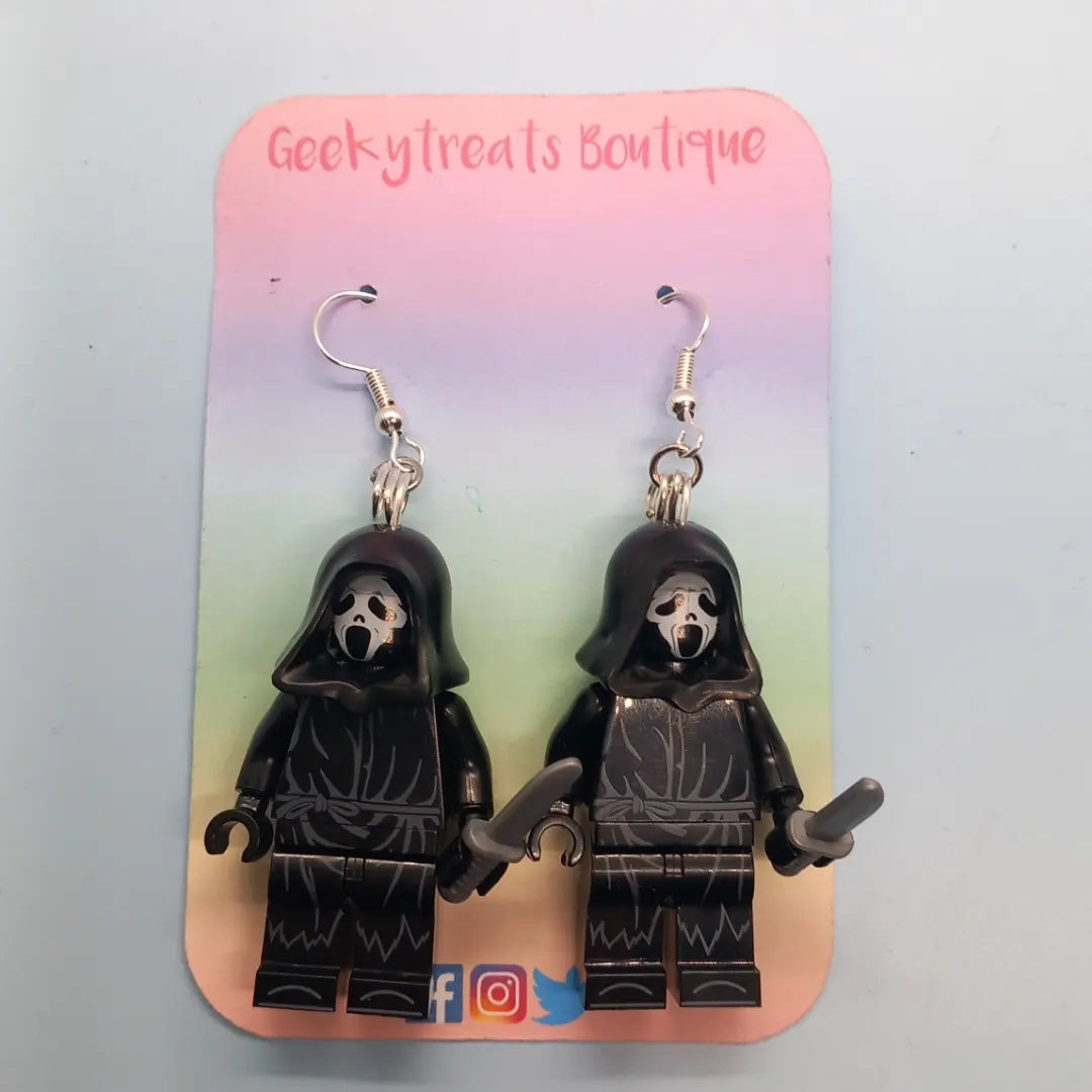 Scream Ghostface figure earrings