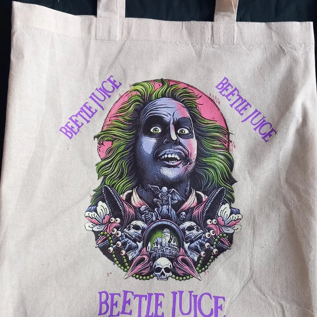 Beetlejuice canvas tote bag