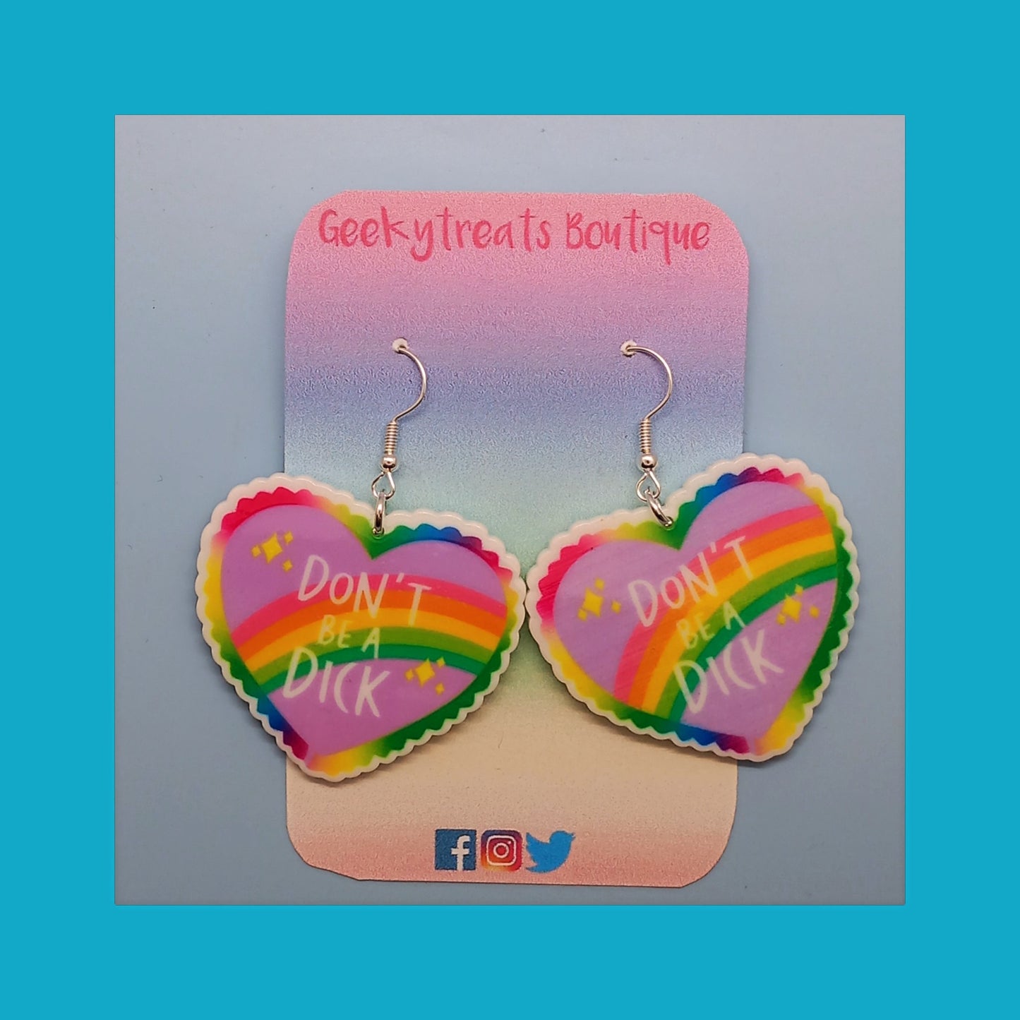 Don't be a dick novelty earrings