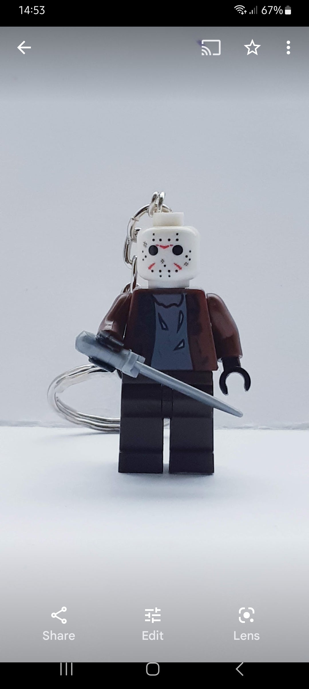 Jason Voorhees horror figure keyring