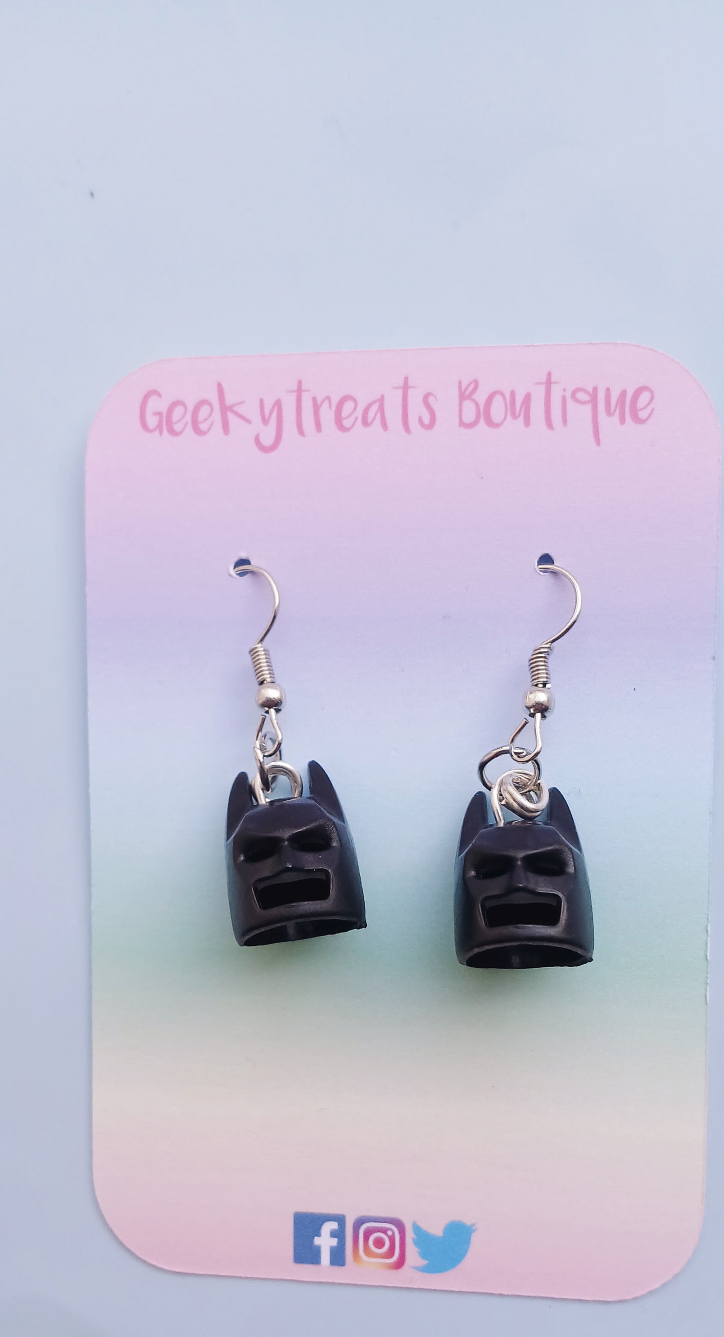 Batman head earrings
