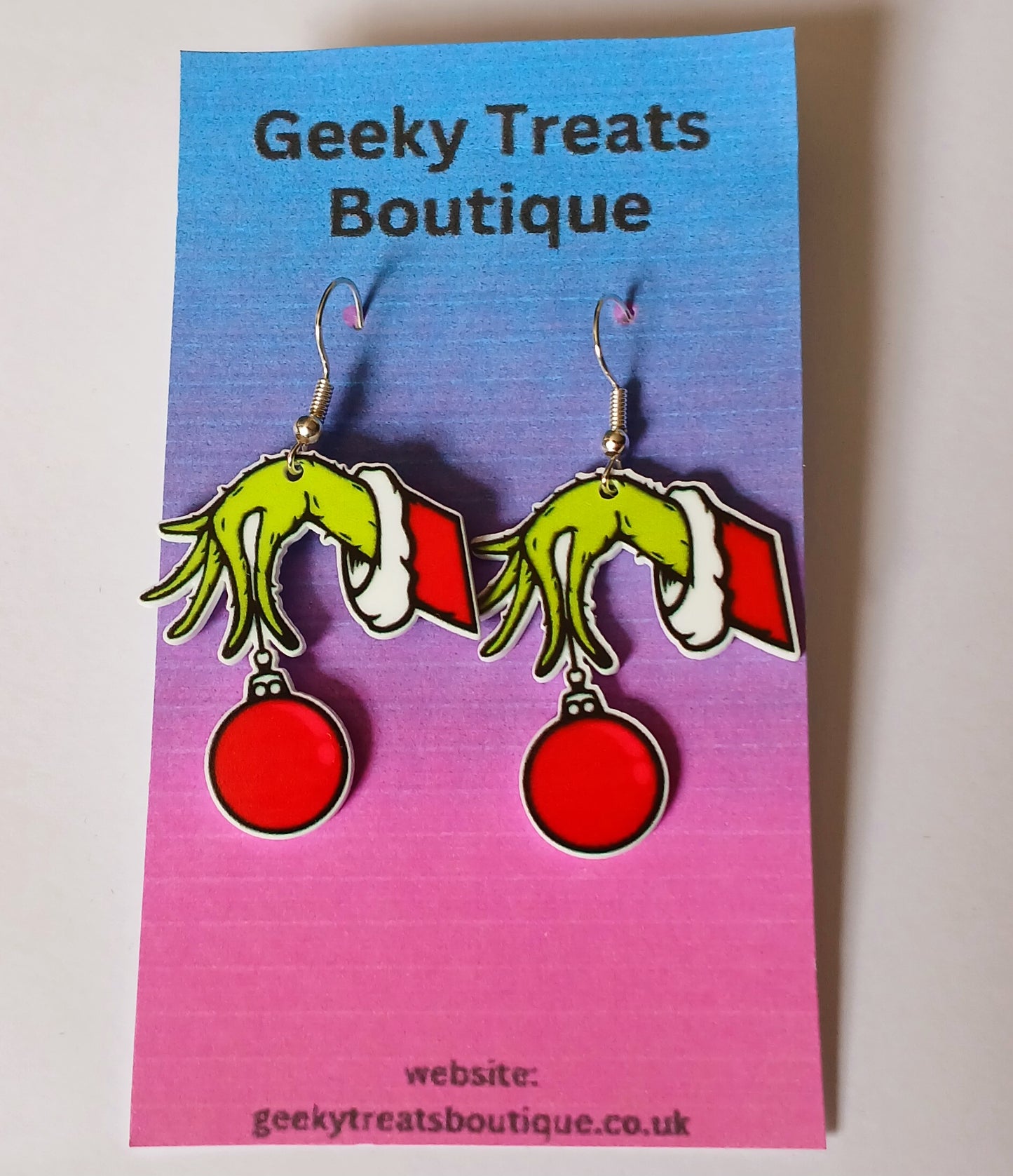 Grinch christmas earrings