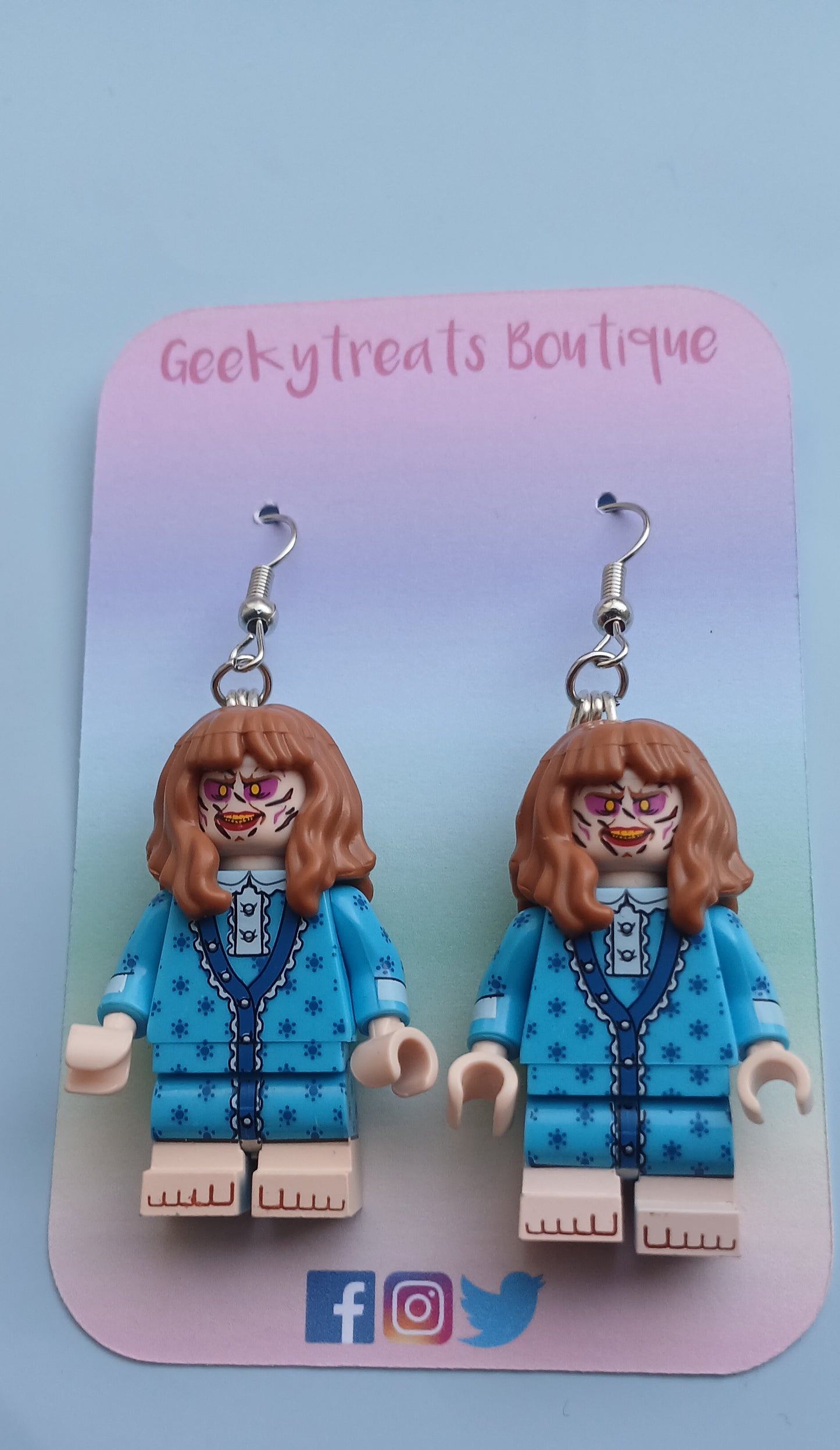 Exorcist minifigure earrings