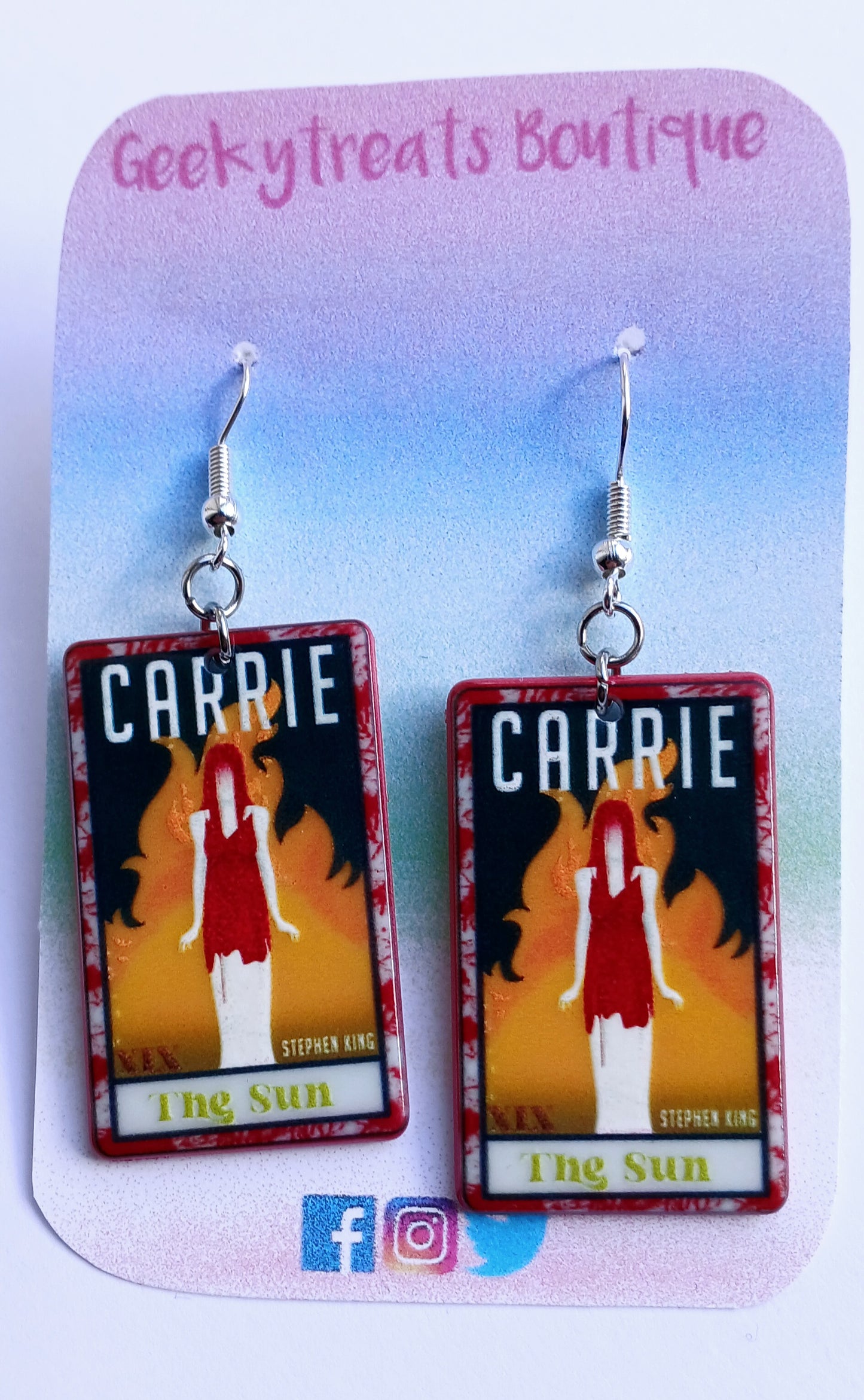 Carrie tarot card earrings