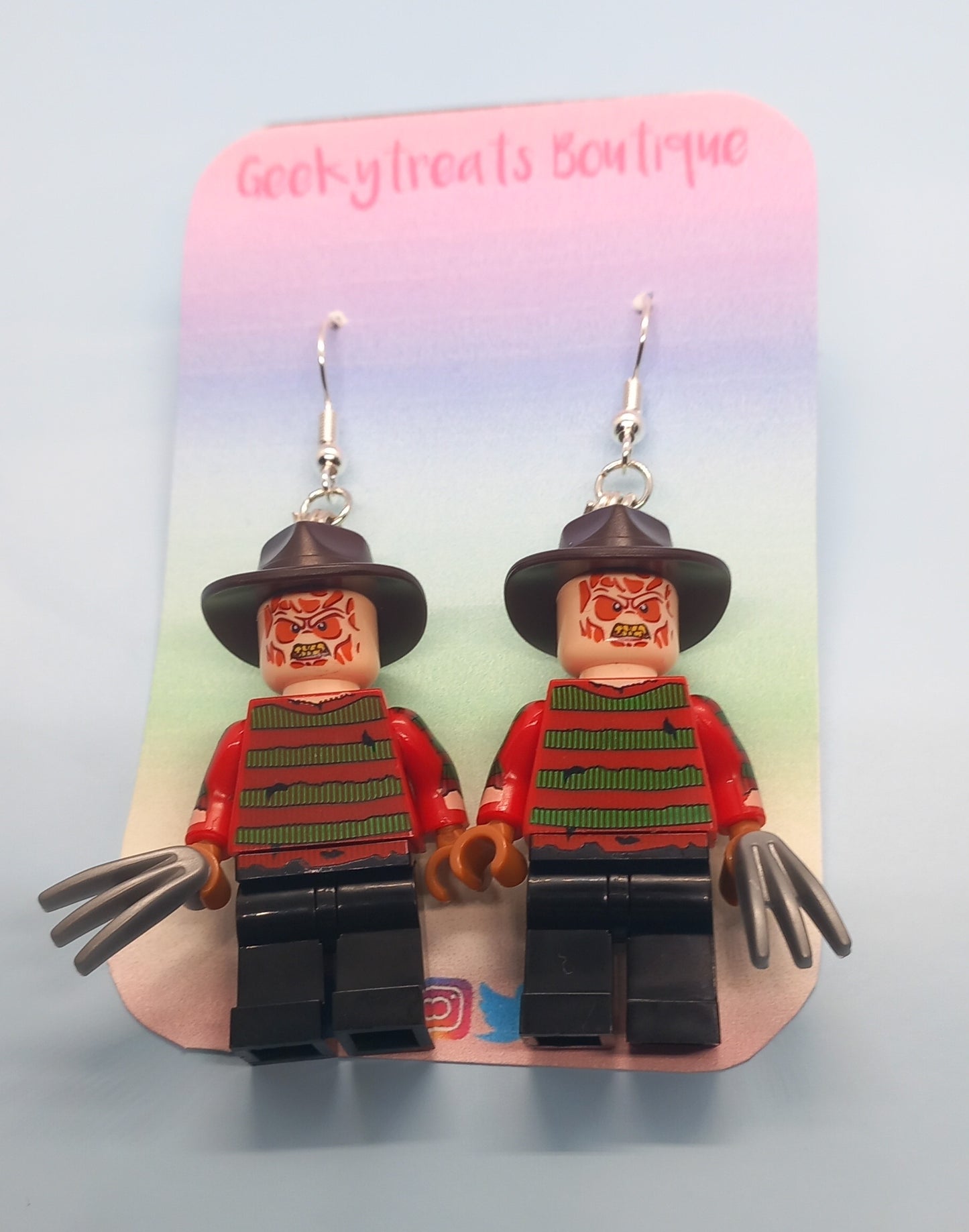Freddy Krueger minifigure earrings