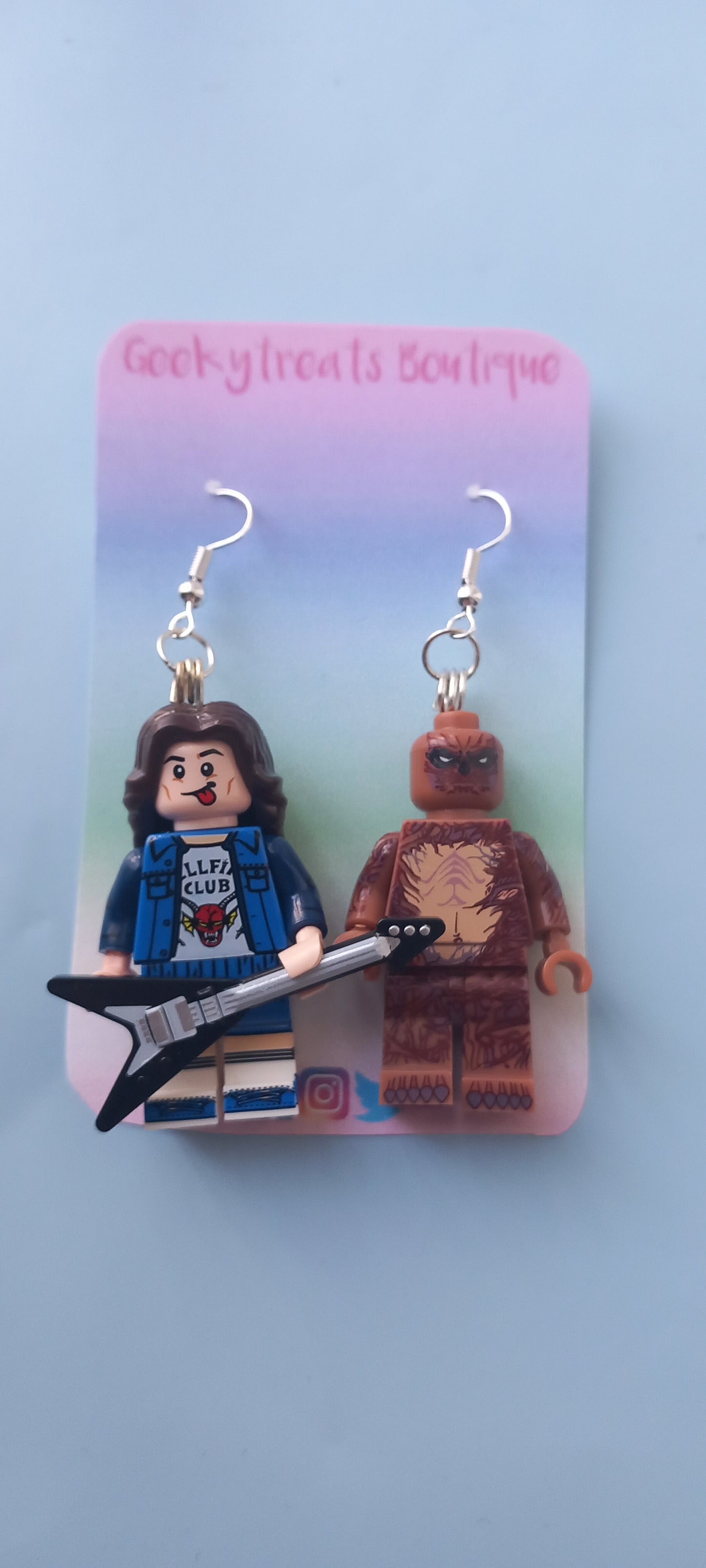 Eddie & Vecna minifigure earrings