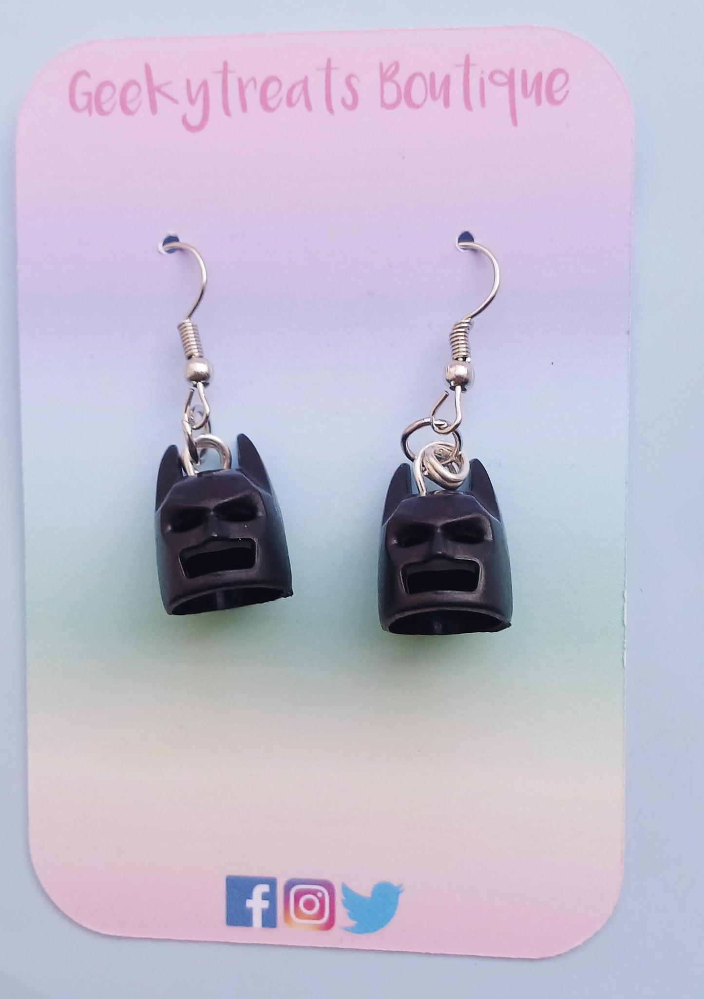 Batman head earrings
