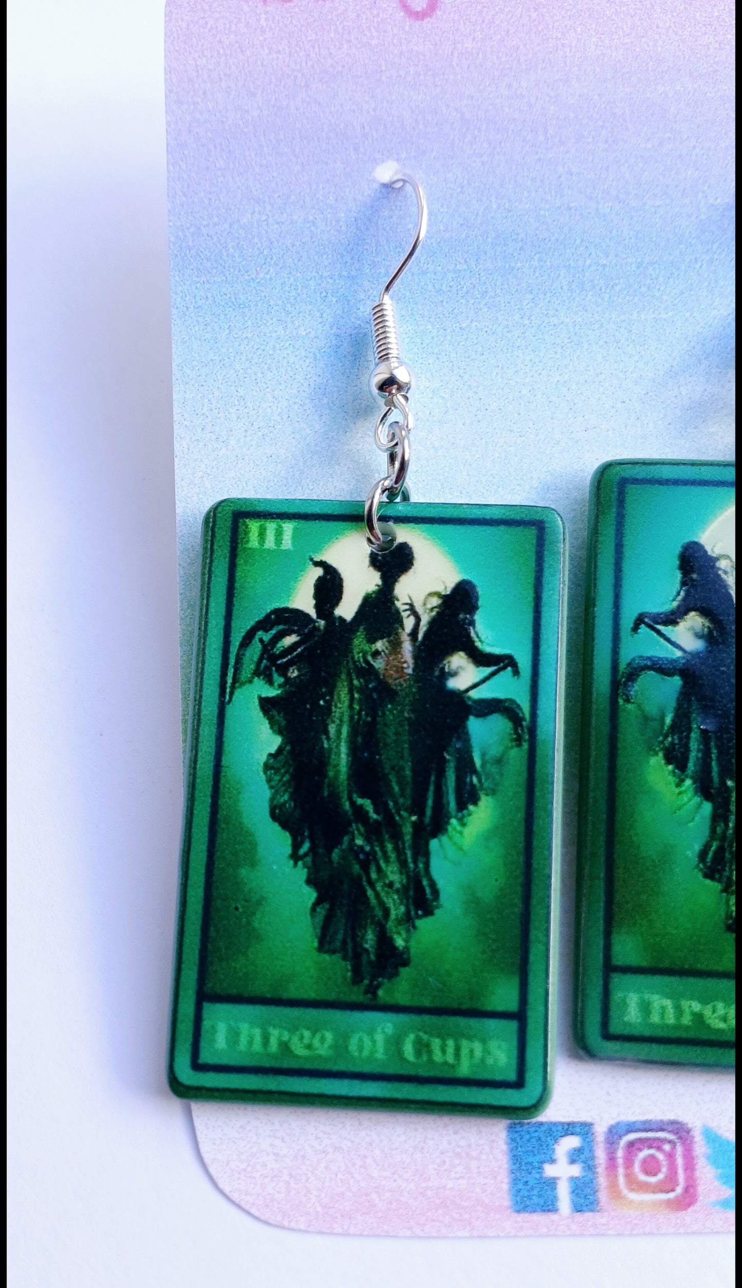 Hocus pocus tarot card earrings