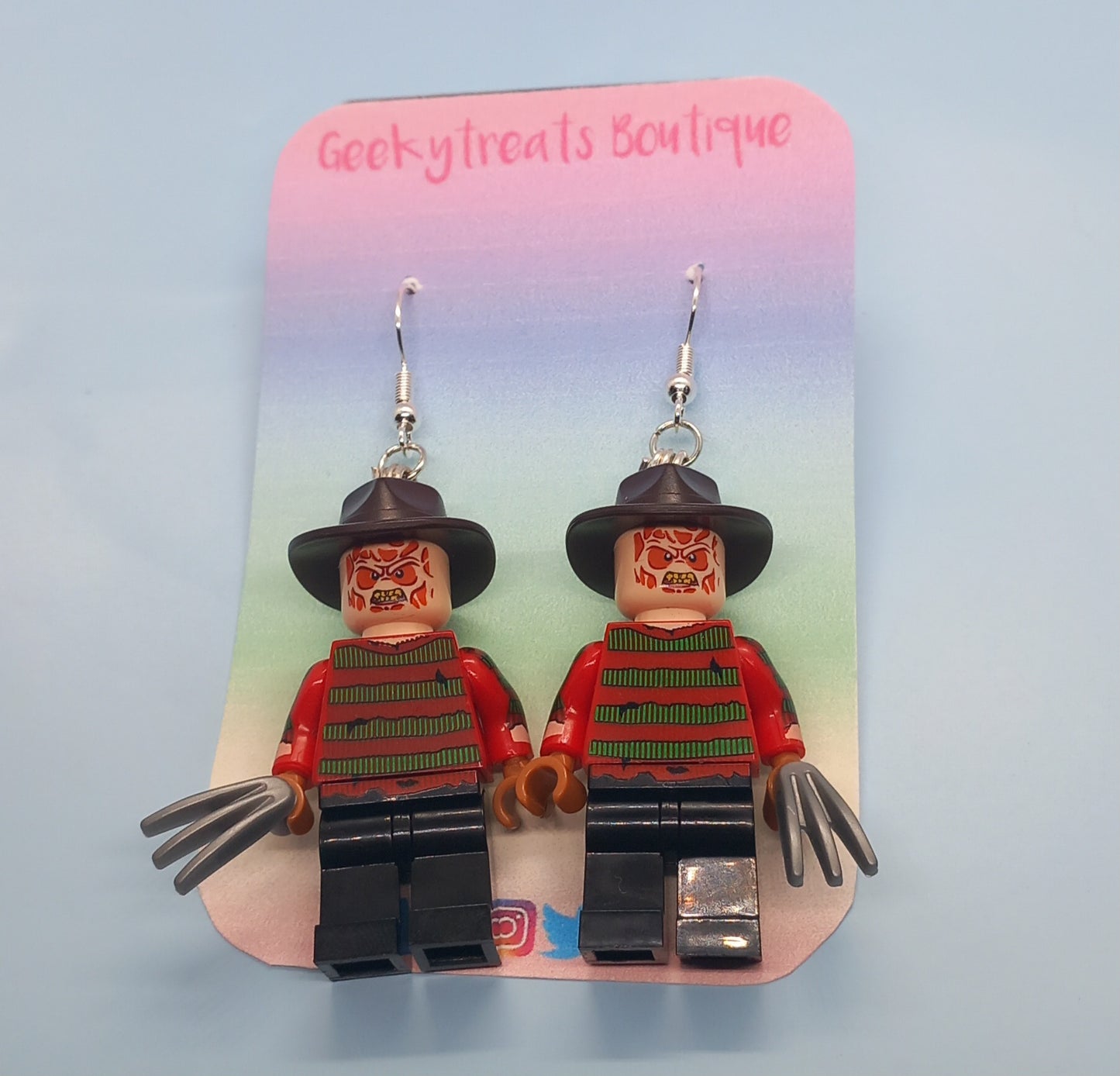 Freddy Krueger minifigure earrings