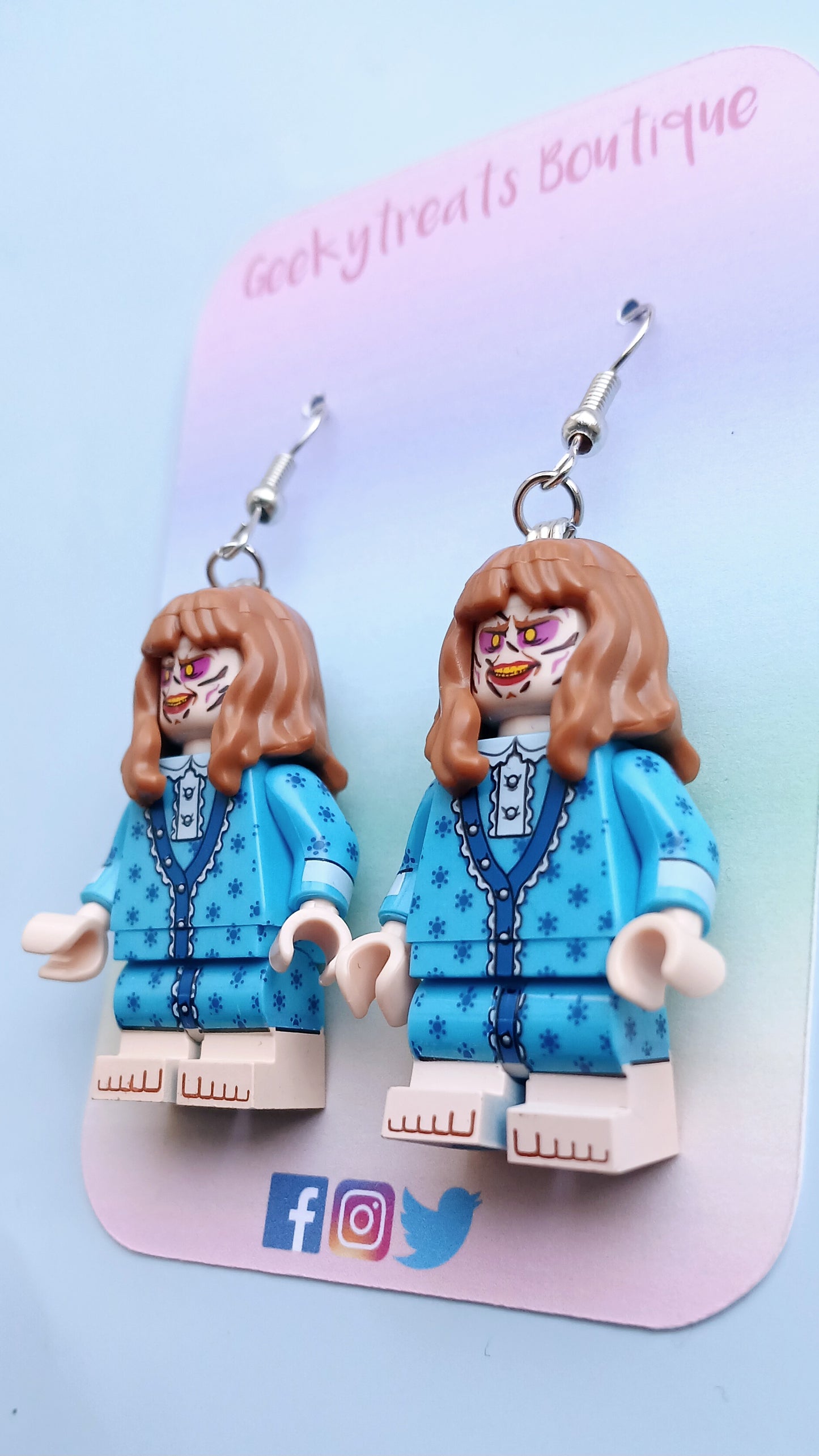 Exorcist minifigure earrings