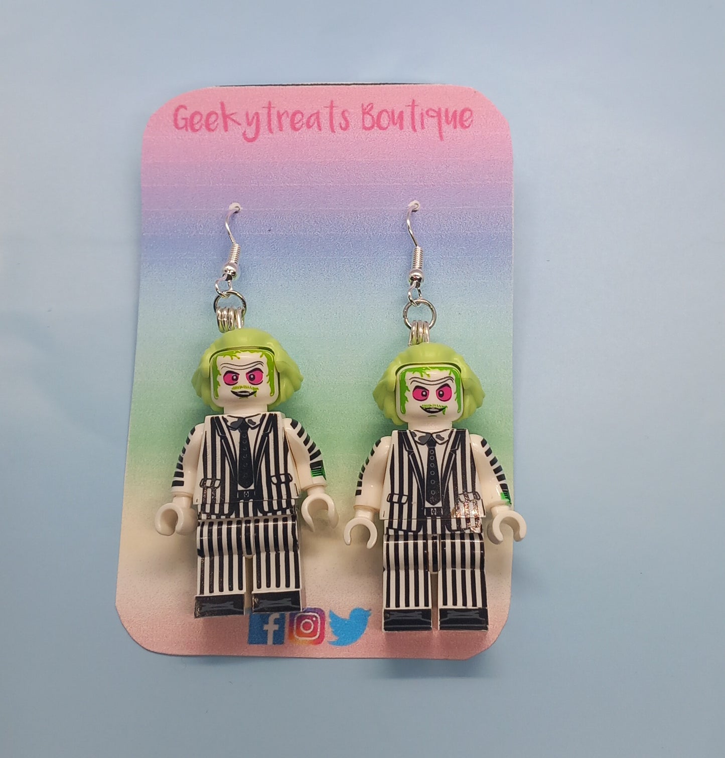 Beetlejuice earrings