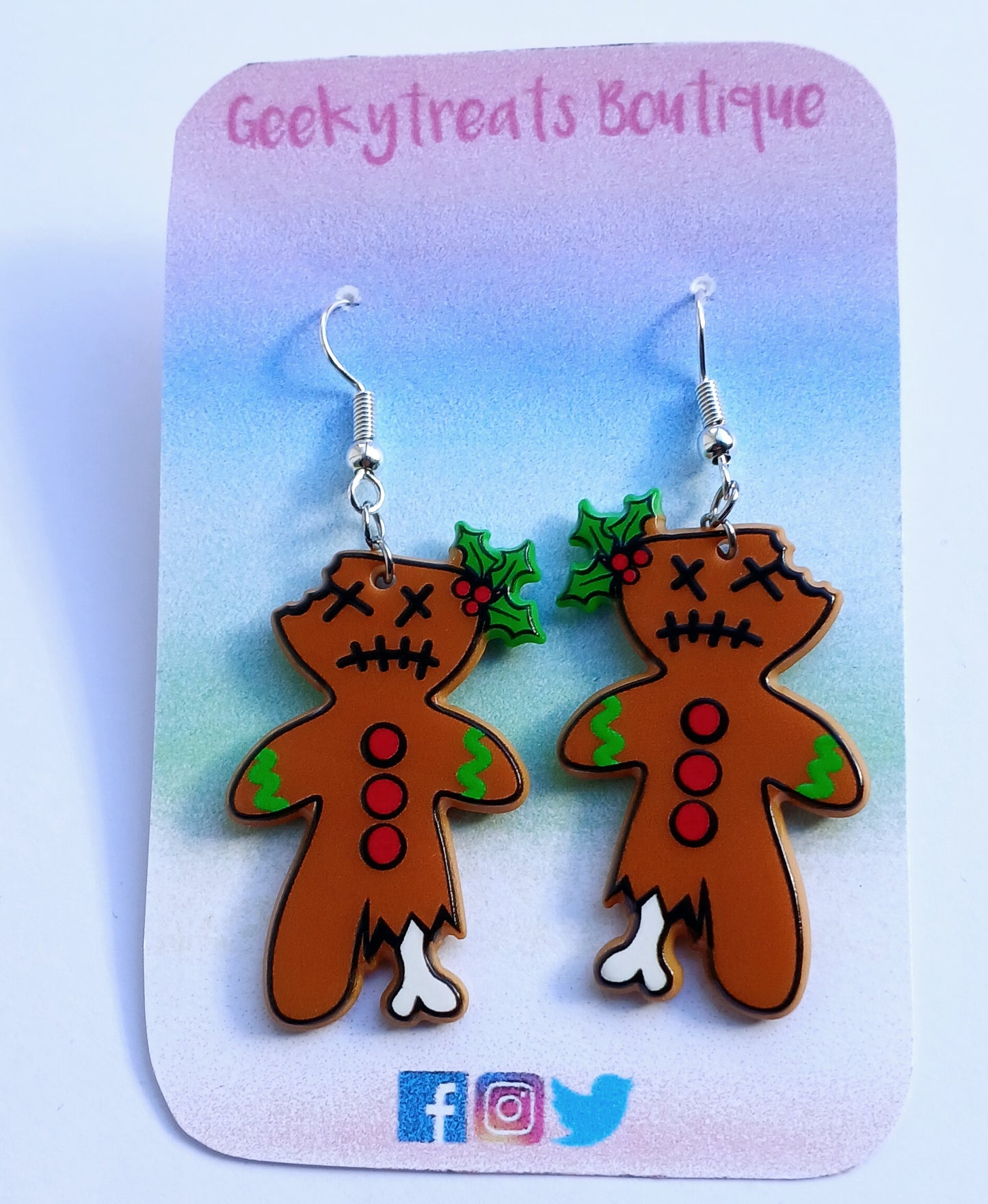 Gingerdead christmas earrings