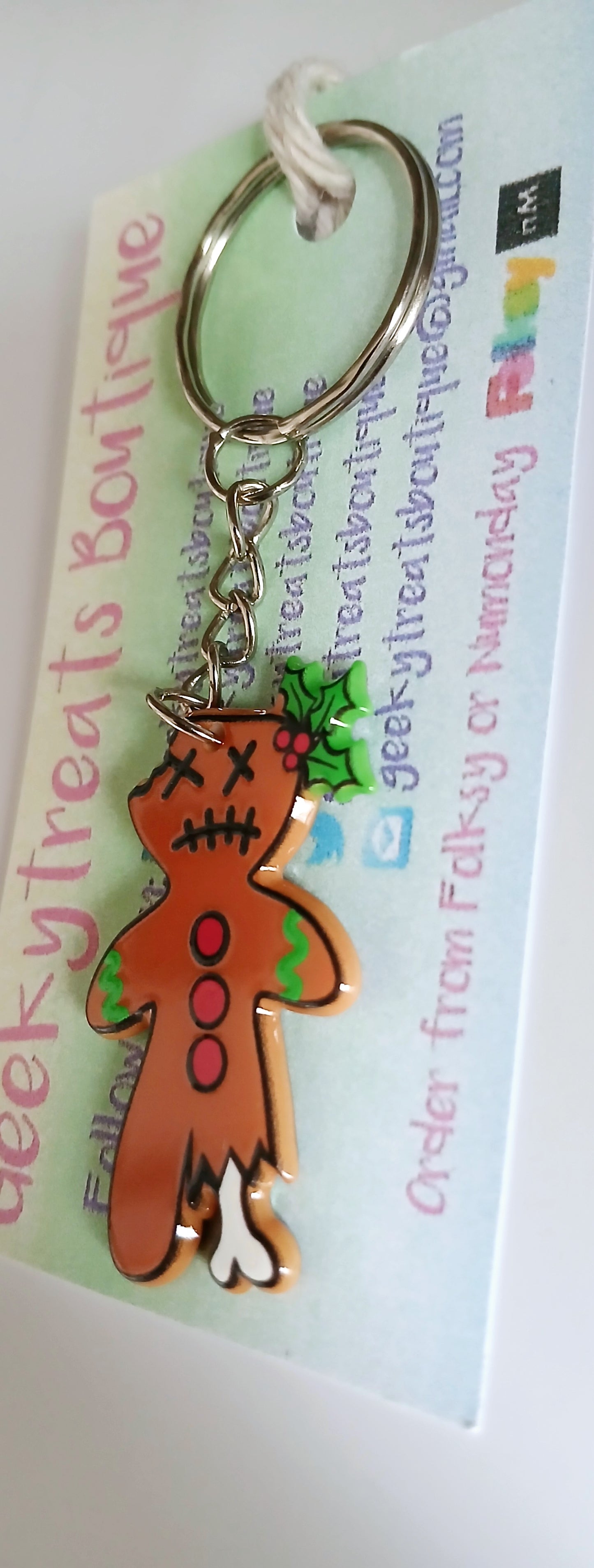 Gingerbread man christmas keyring