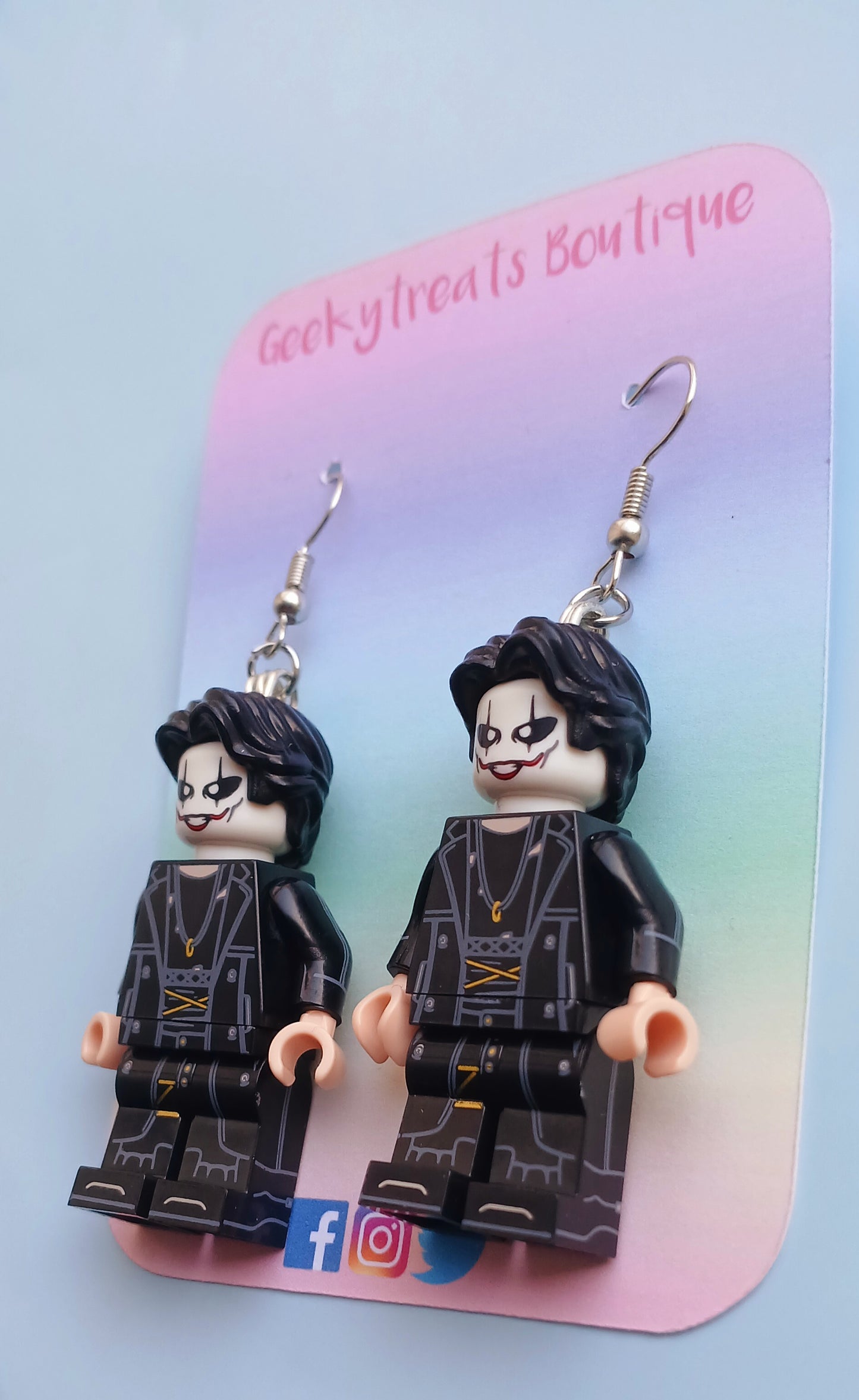 The Crow minifigure earrings