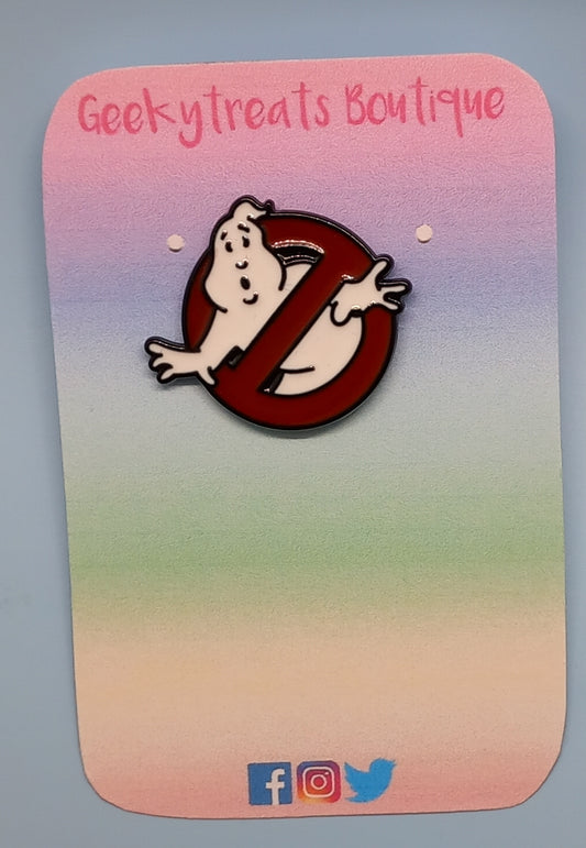 Ghostbuster sign enamel pin badge