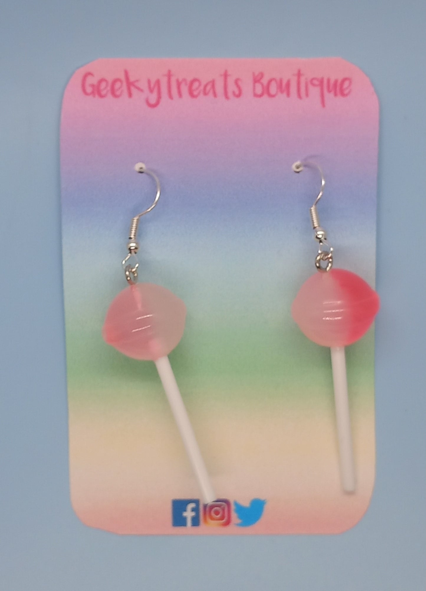 Pink lollypop earrings