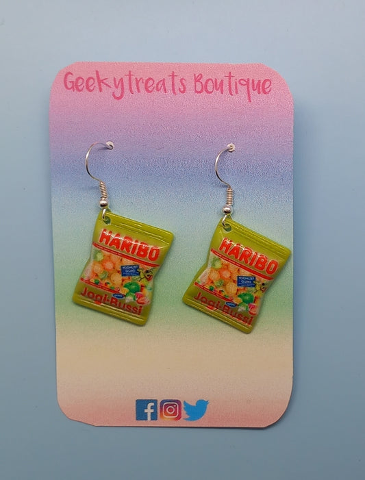 Green haribo novelty earrings