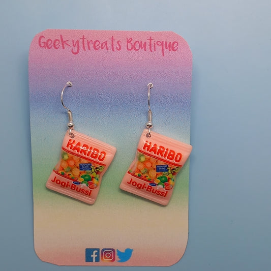 Light Pink haribo novelty earrings
