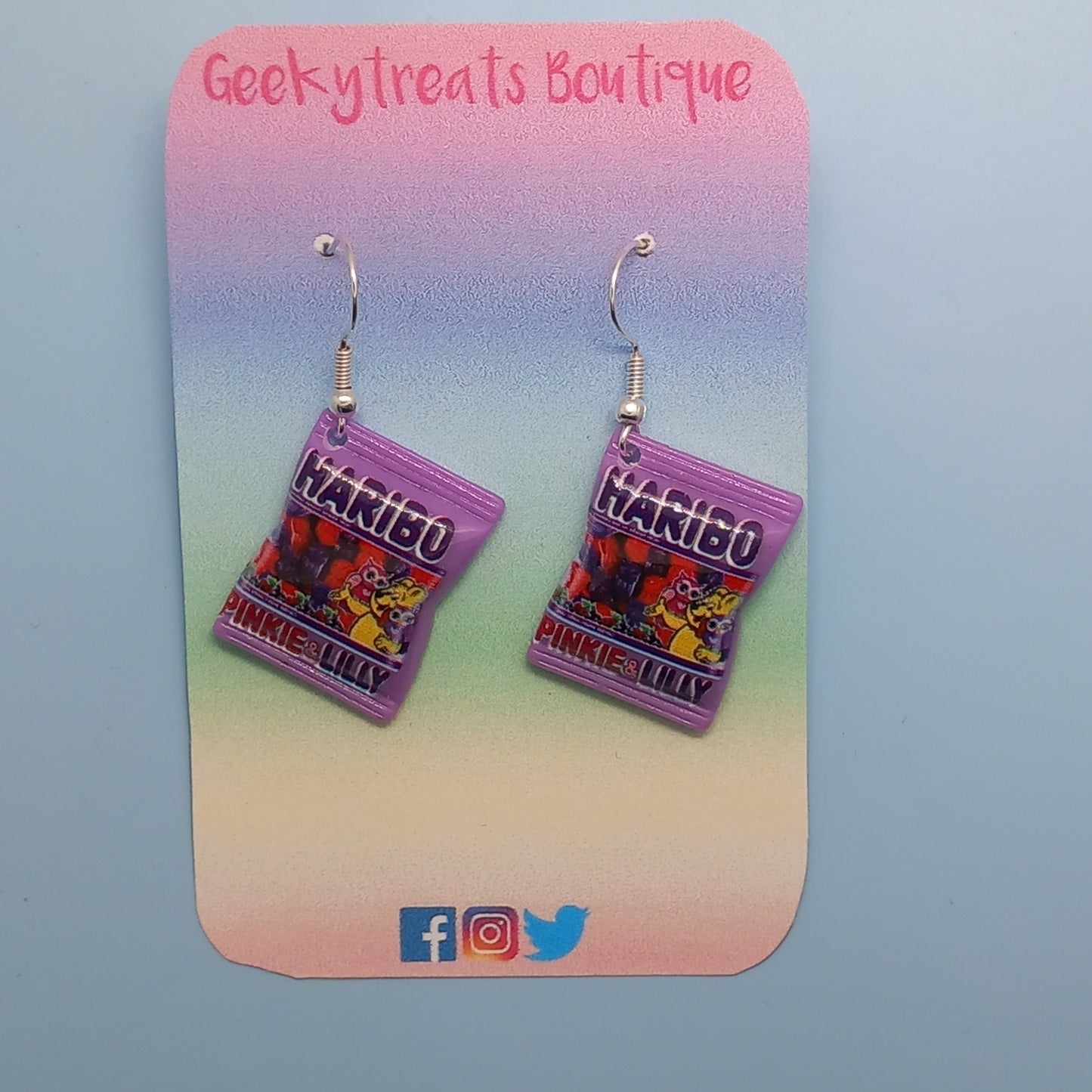 Purple haribo novelty earrings