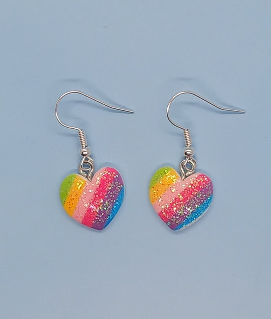Glitter heart earrings