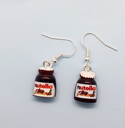 Nutella chocolate jar earrings