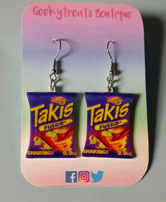 Novelty acrylic Takis earrings