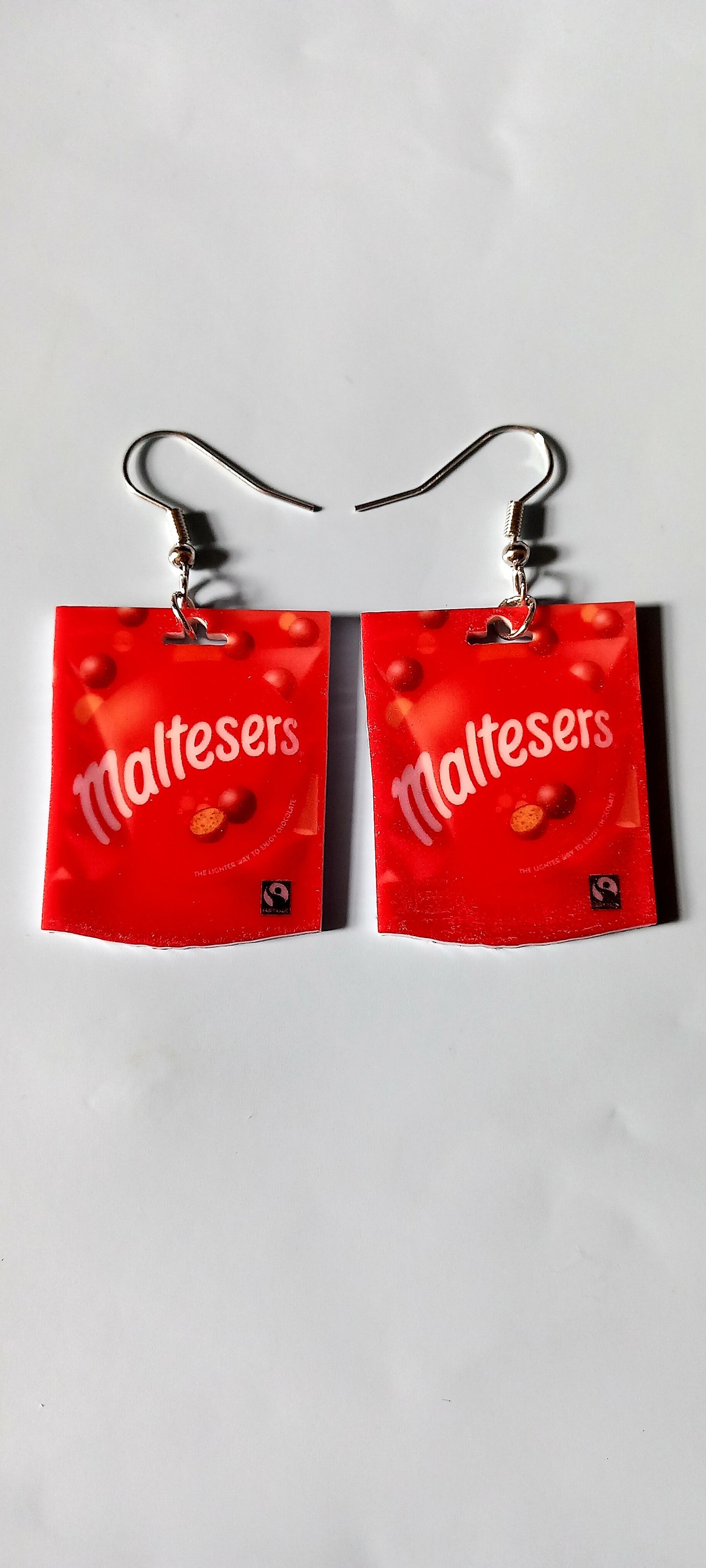 Maltesers chocolate acrylic earrings