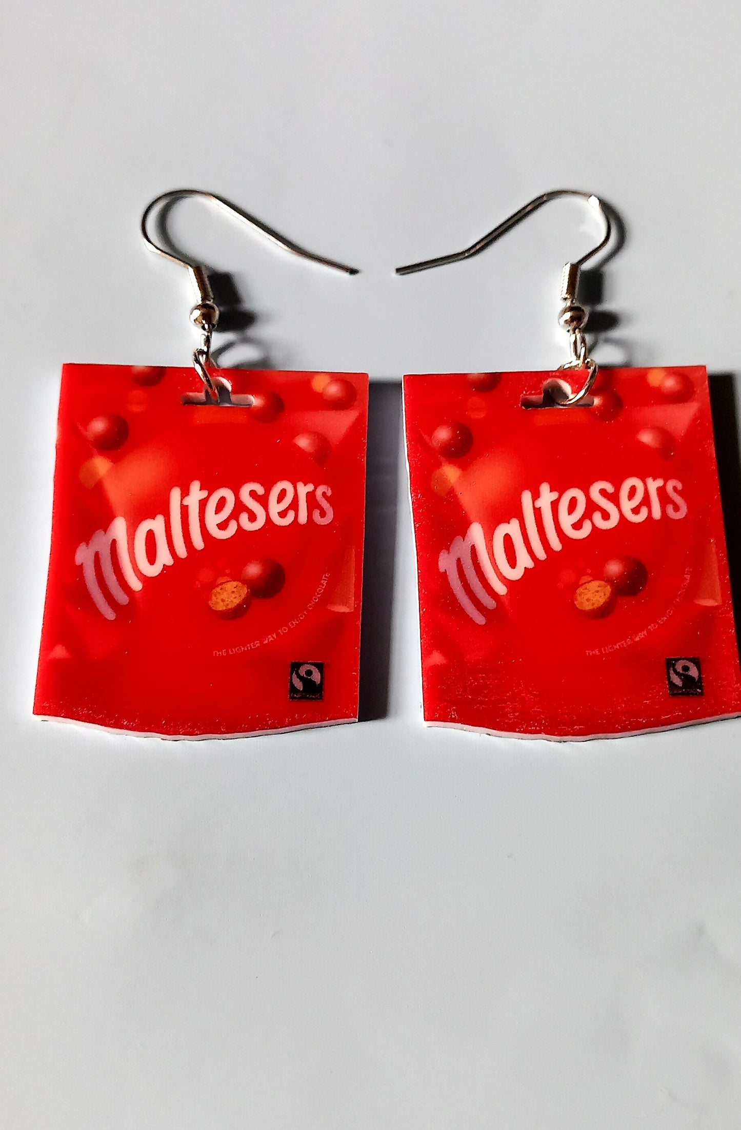 Maltesers chocolate acrylic earrings