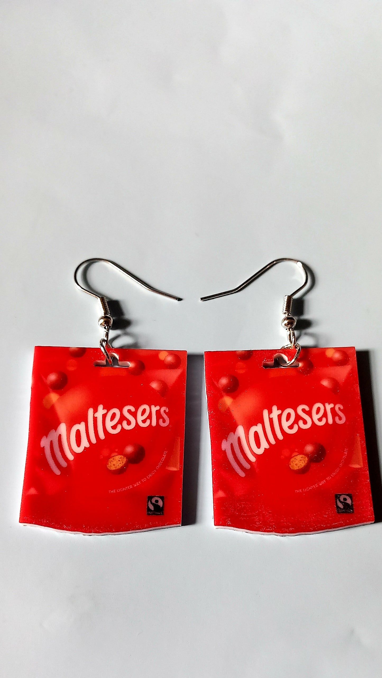 Maltesers chocolate acrylic earrings
