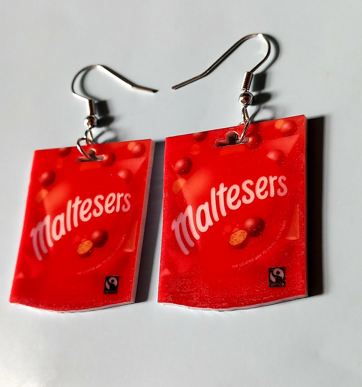 Maltesers chocolate acrylic earrings