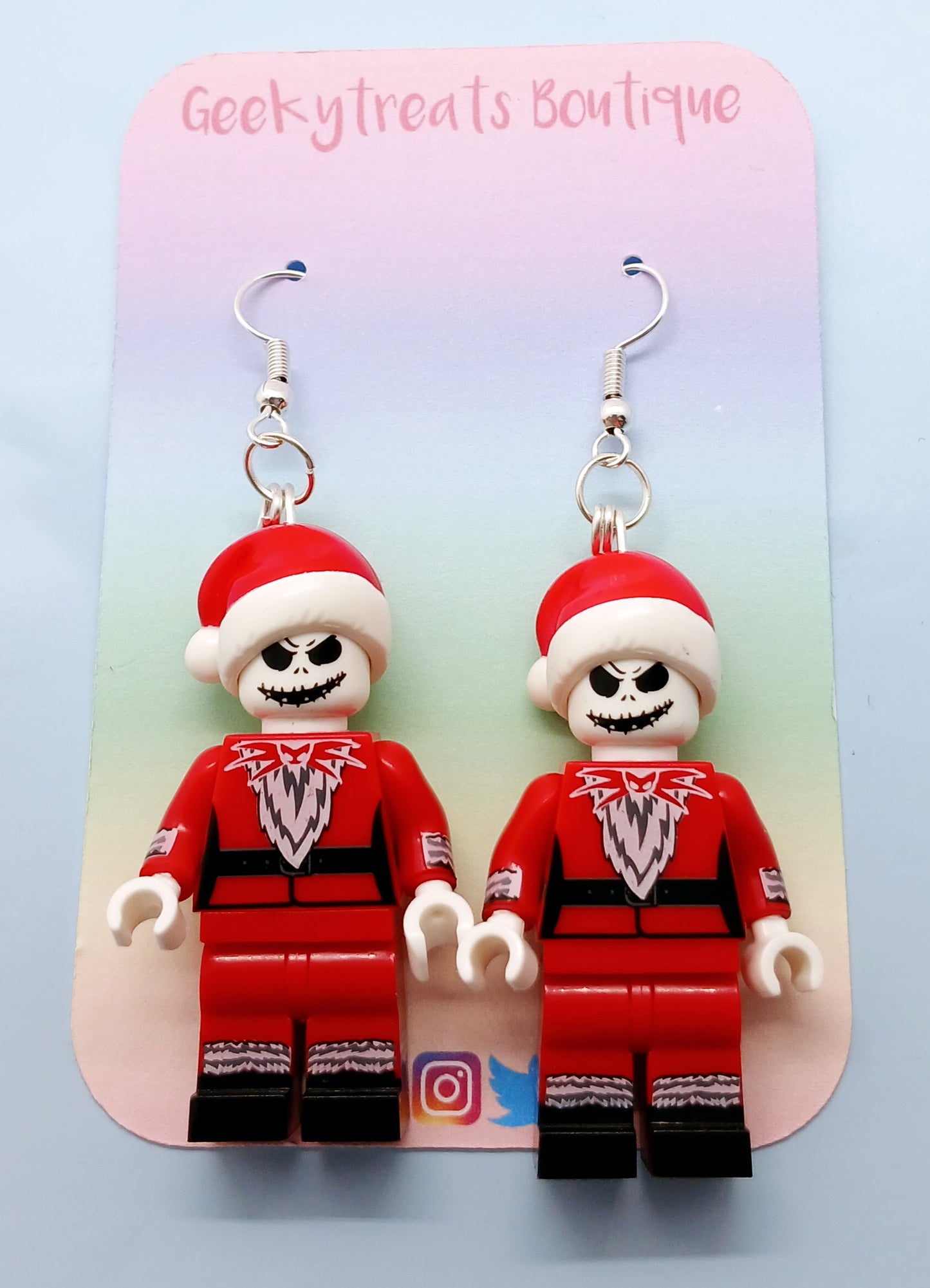 Jack Skeleton minifigure earrings