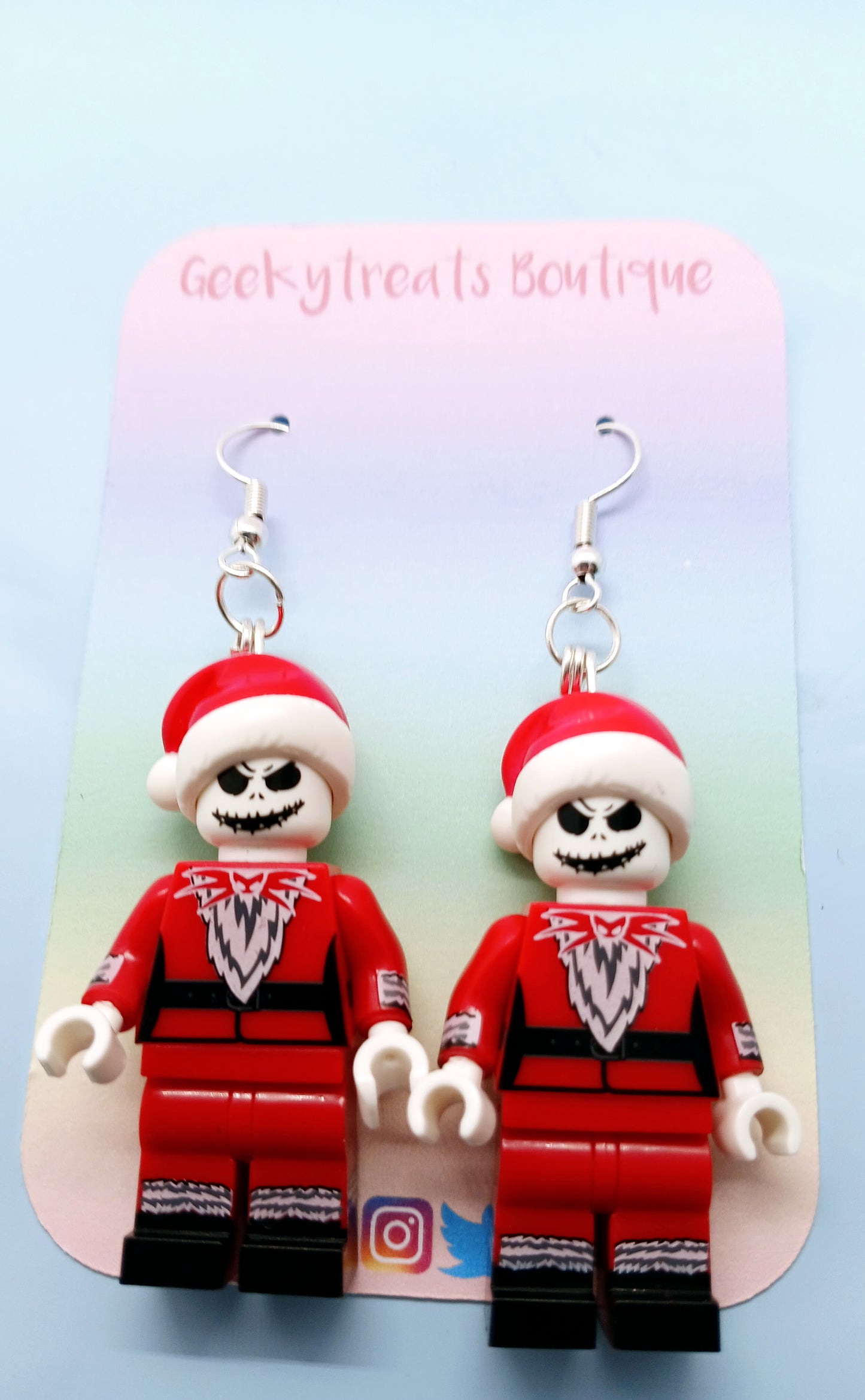 Jack Skeleton minifigure earrings