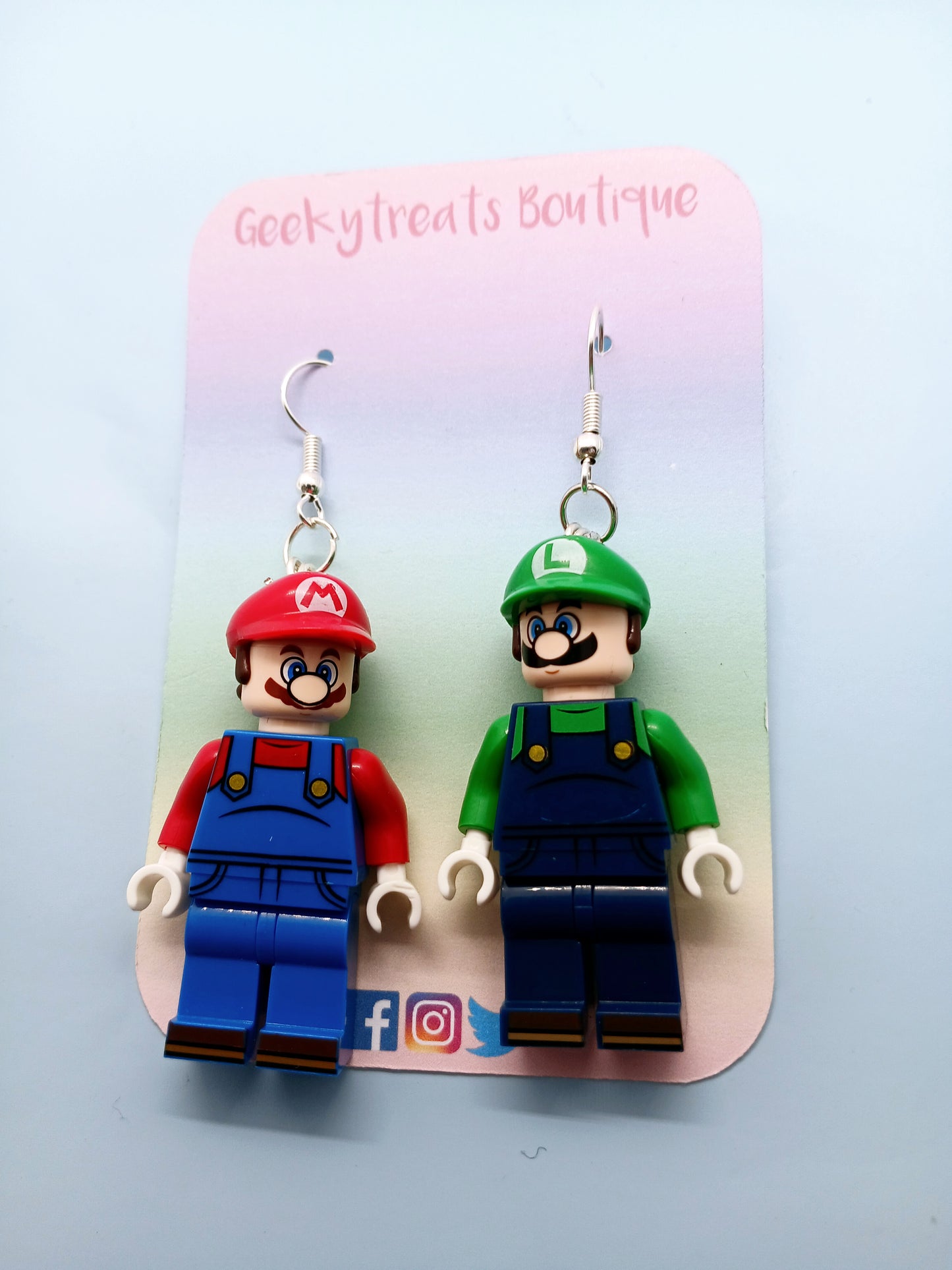 Mario & Luigi minifigure earrings