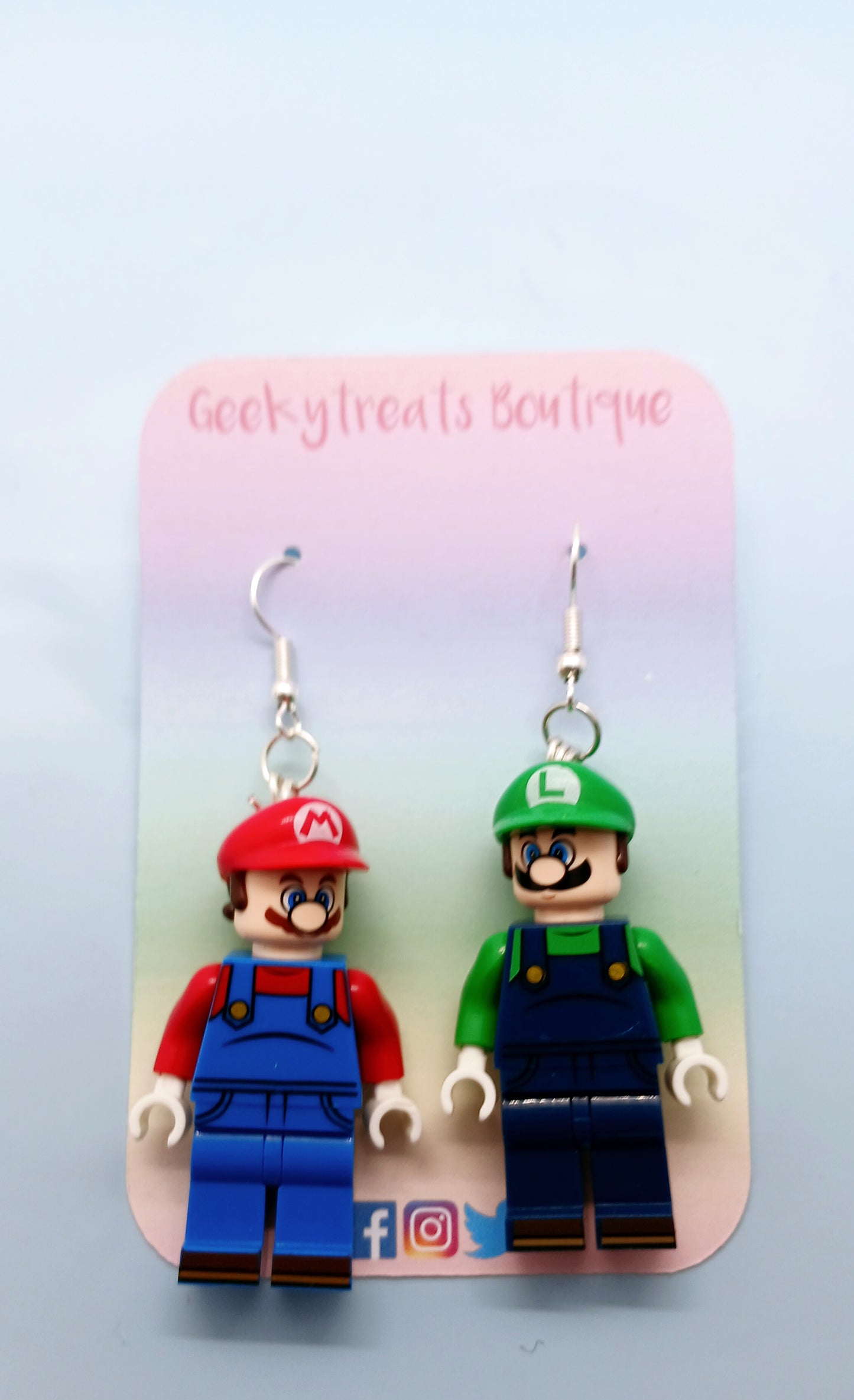 Mario & Luigi minifigure earrings