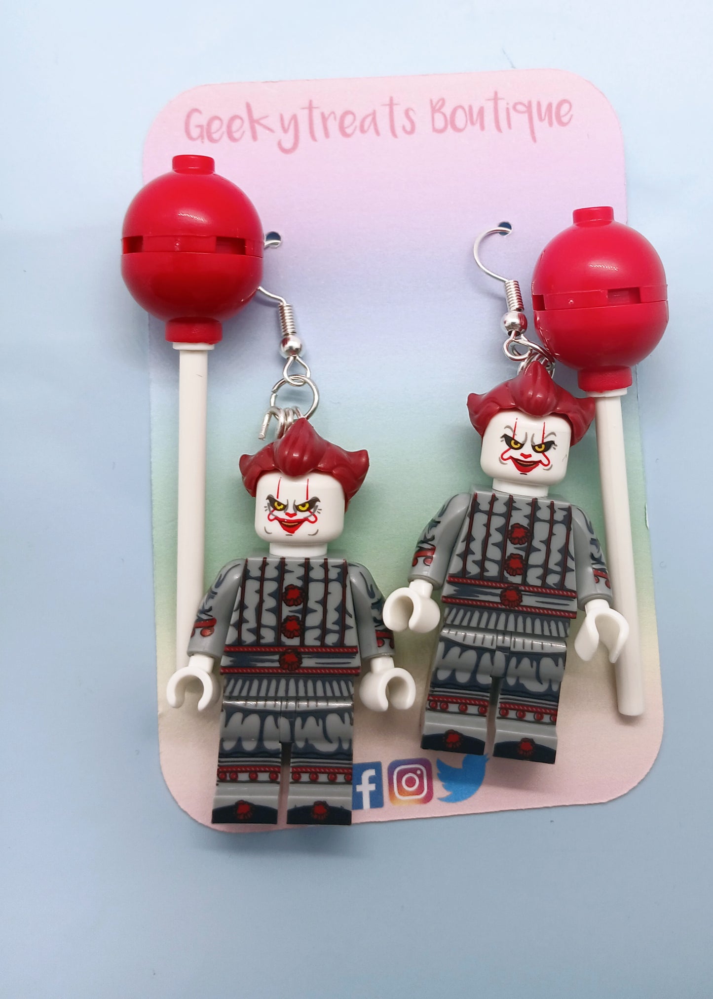 It pennywise minifigure earrings